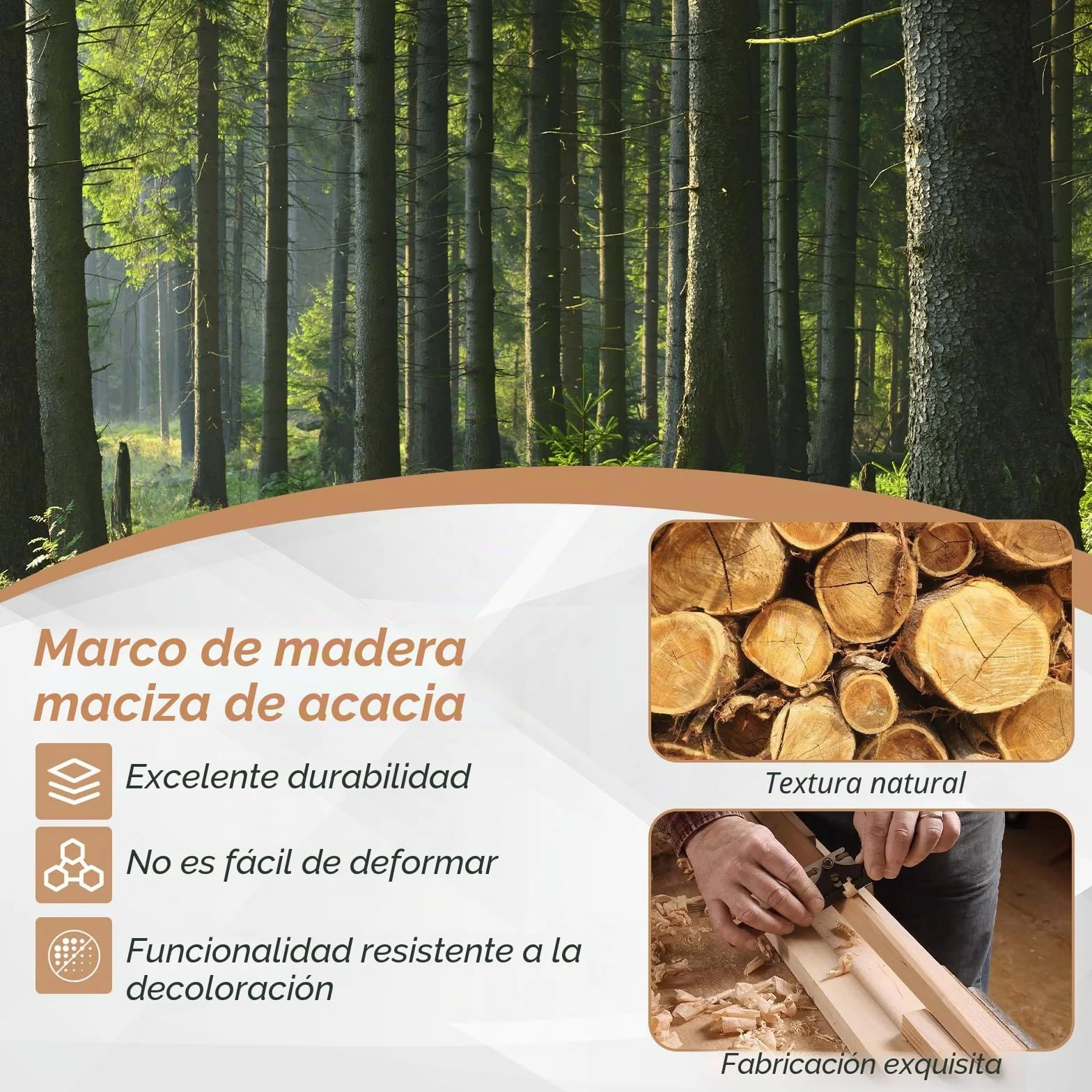 GOPLUS Juego de Mesa y Sillas para Jardín 3 Piezas, Mesa Redonda y 2 Sillas Plegables con Cojines, Madera de Acacia, Beige