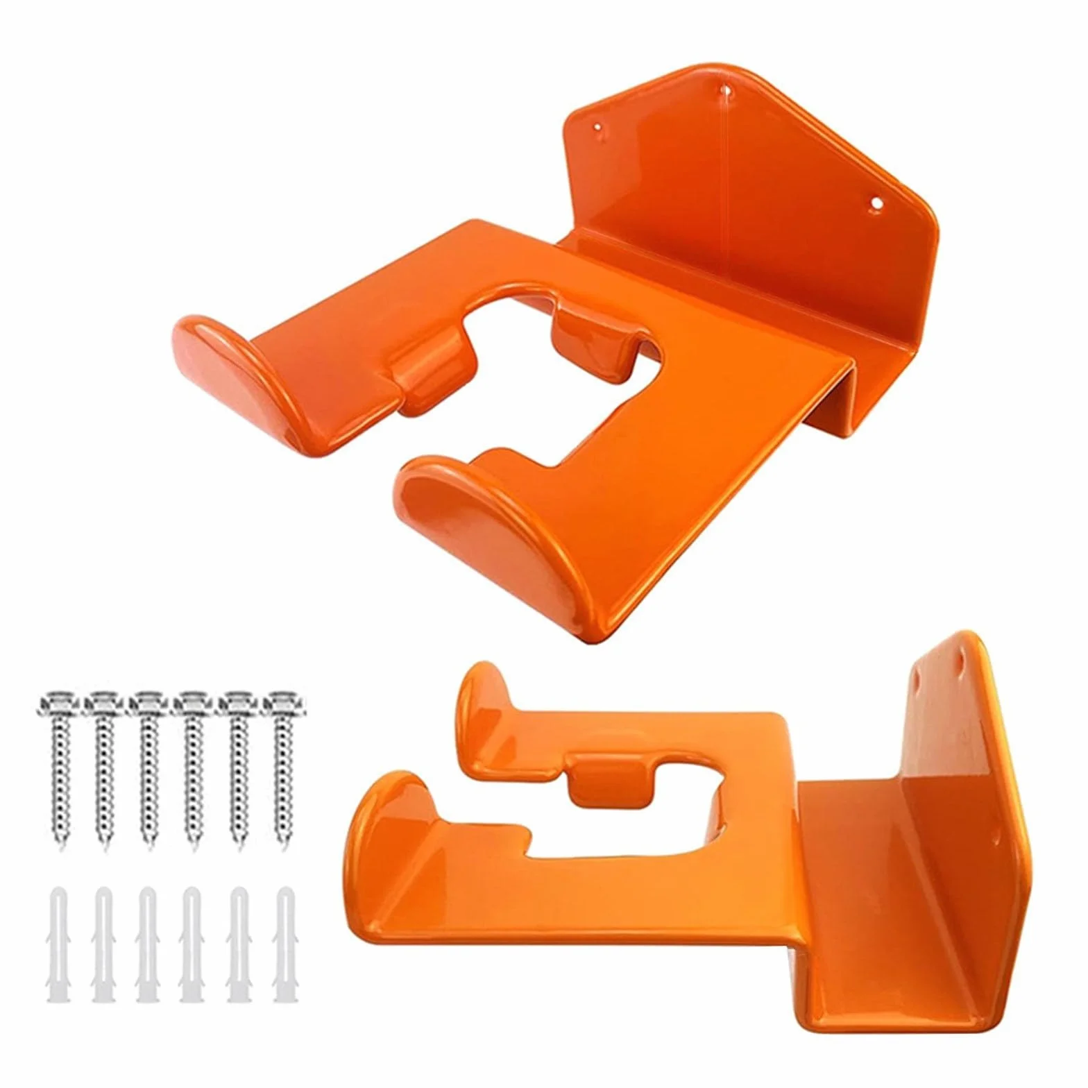 Pack de 2 soportes de pared para desbrozadora, soporte de pared para herramientas de jardín, soporte de pared para desbrozadora, organizador de almacenamiento robusto para el garaje