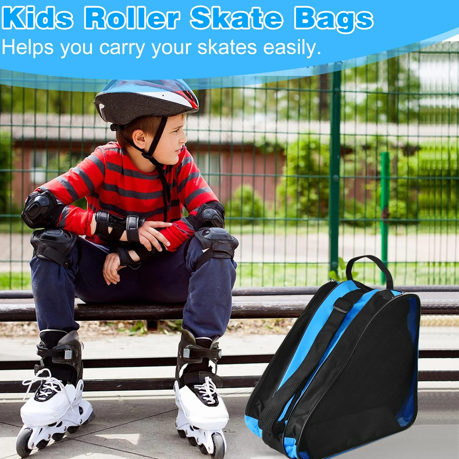 Bolsa para Patines en Linea con 3 Compartimentos para Casco y Protecciones