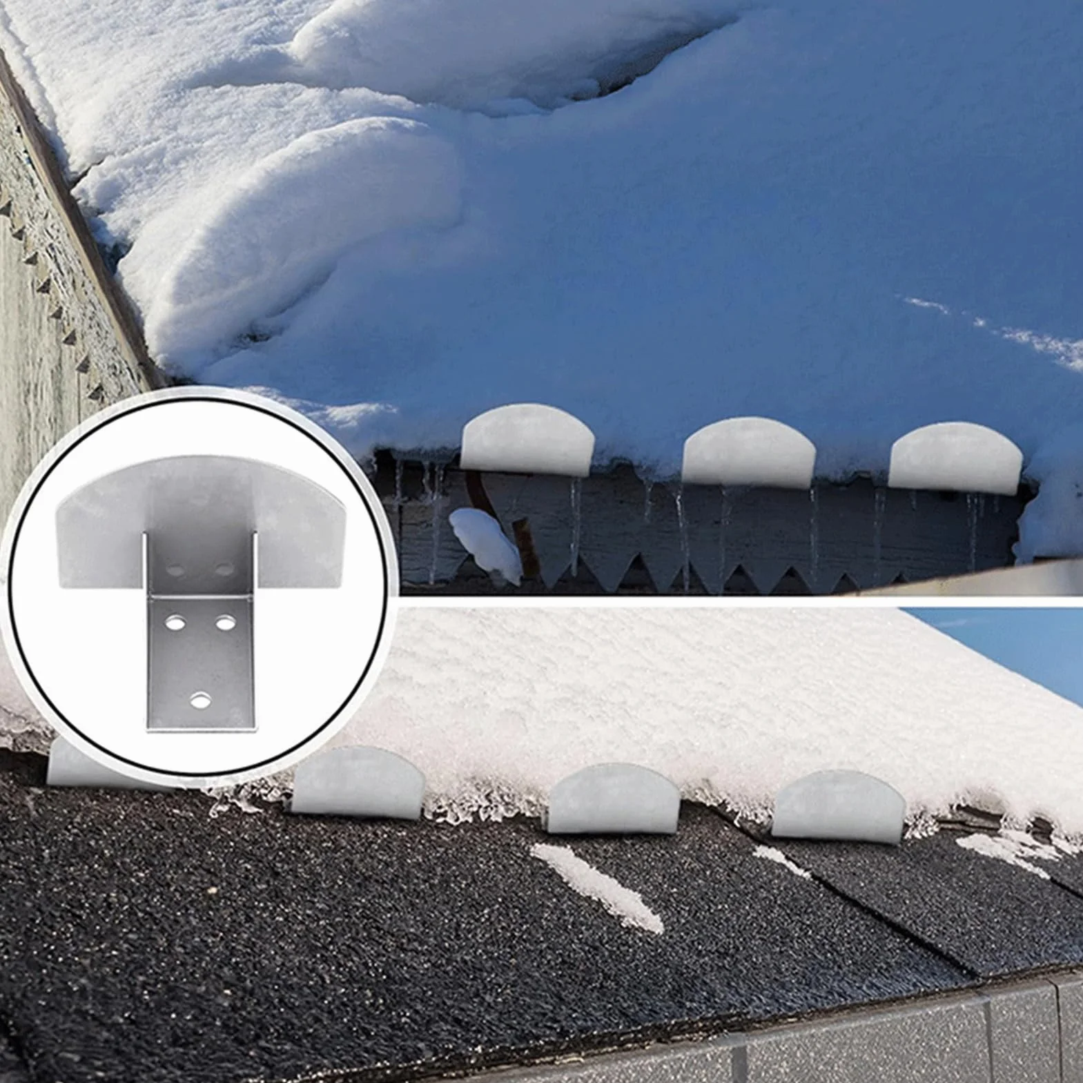 Retenedores de Nieve para Tejado 25 Piezas - Barreras Antihielo de Acero Inoxidable