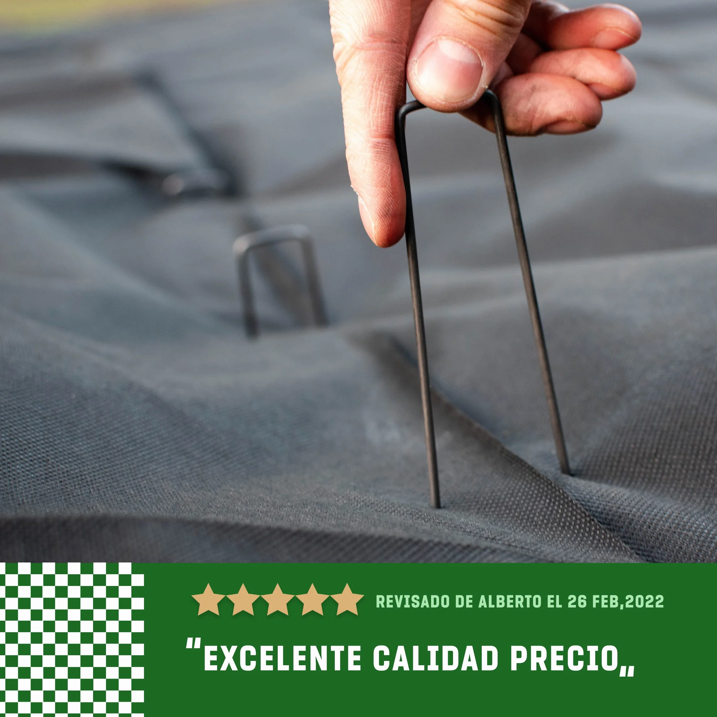 GardenGloss Grapas de Sujeción de Acero Robusto - Anclaje de Tierra para Malla Antihierbas - 150 mm x 25 mm x 2.7 mm (25 Piezas)