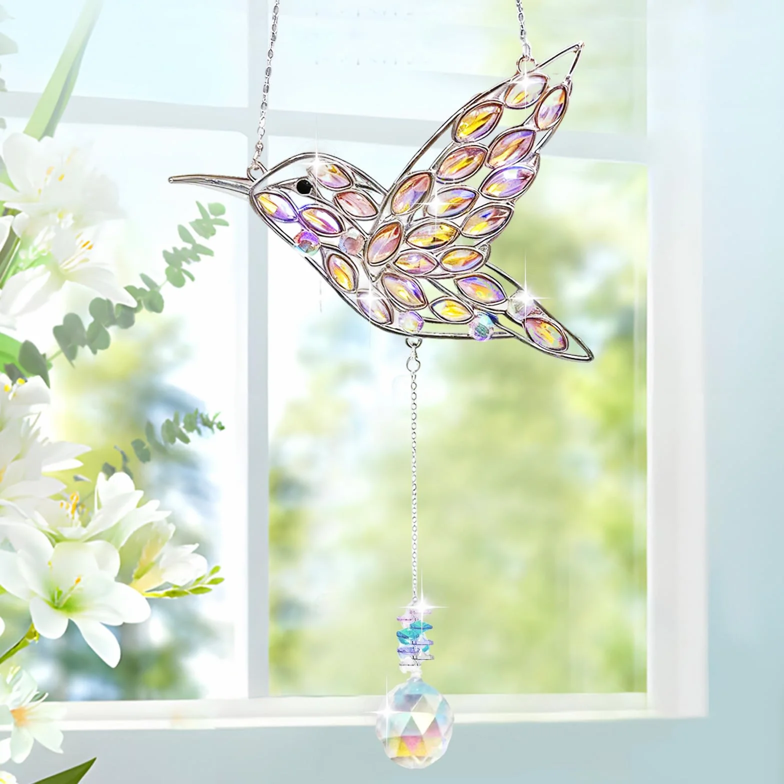 Atrapasueños de Colibrí, Colgante Decorativo para Ventana, Balcón, Jardín