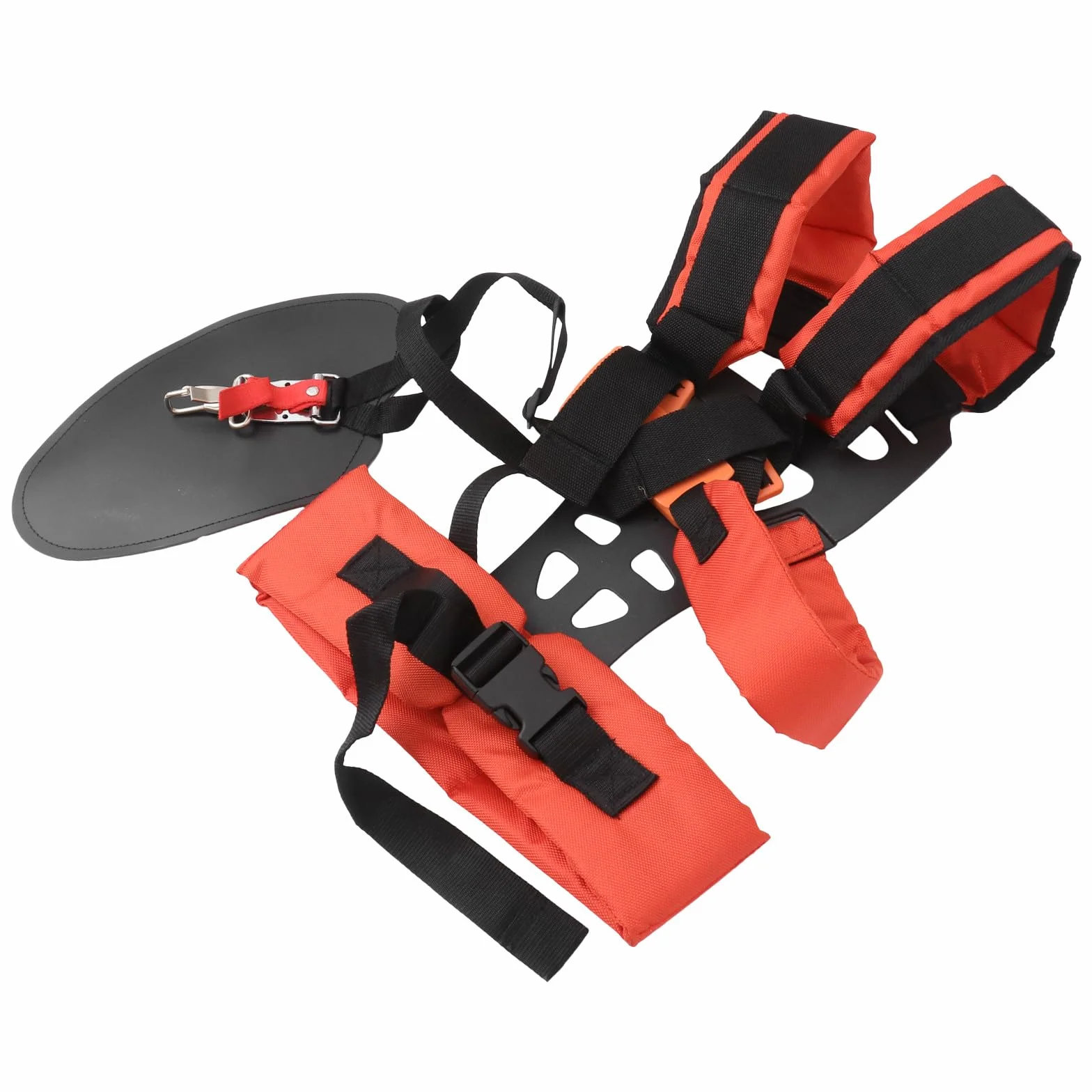 TOYANDONA Correa para Cortacésped en Forma de W, Cinturón Acolchado Ajustable para Podadora y Desbrozadora, Correa de Hombro Ergonómica Naranja Roja para Trabajo en Jardín y Exteriores