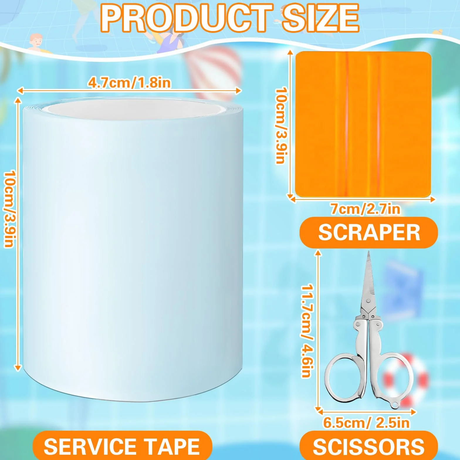 Cinta de Sellado Transparente Autoadhesiva 10 x 200 cm Resistente al Agua para Bote Inflable