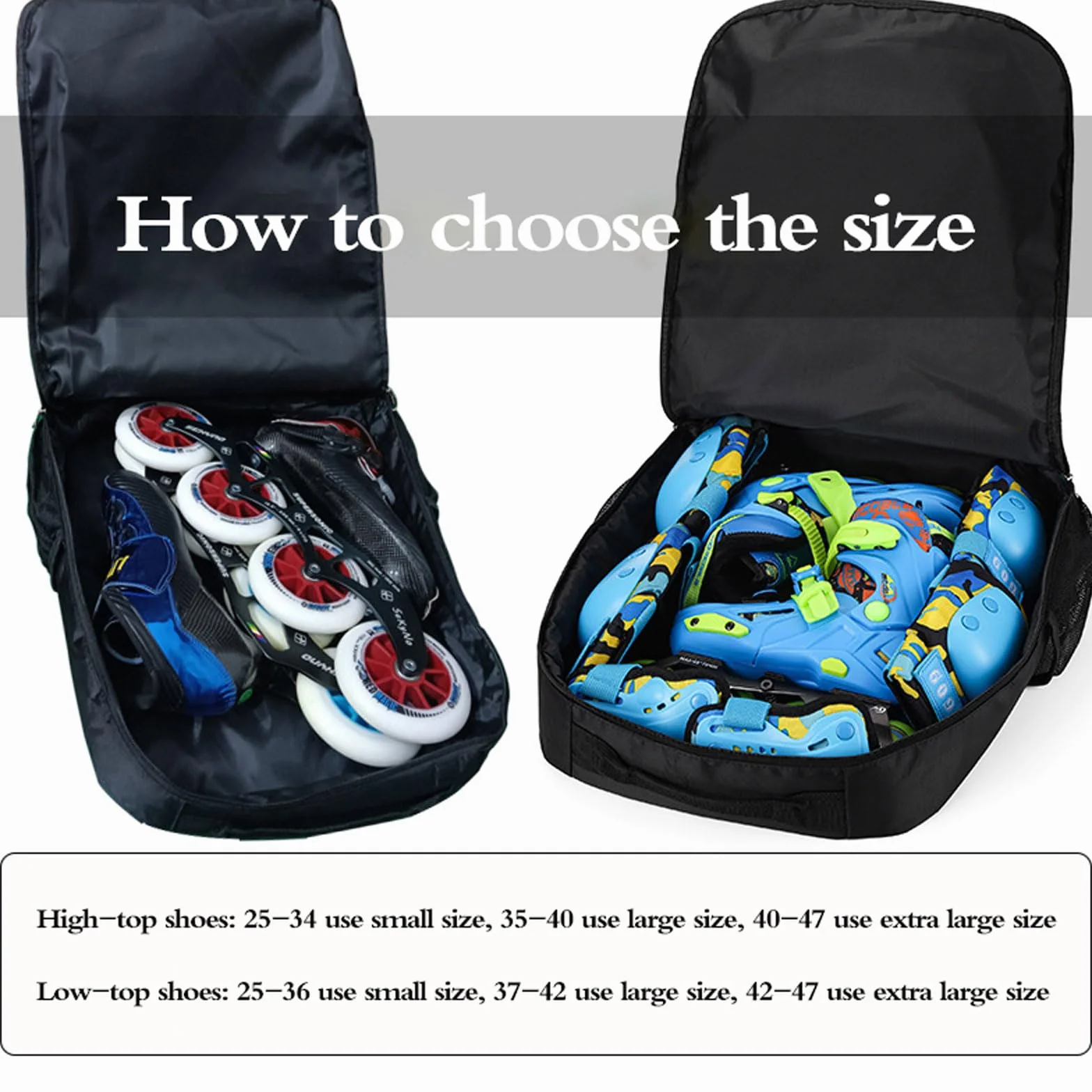 Mochila para Patines en Línea, Bolsa Transpirable, Resistente al Desgarro