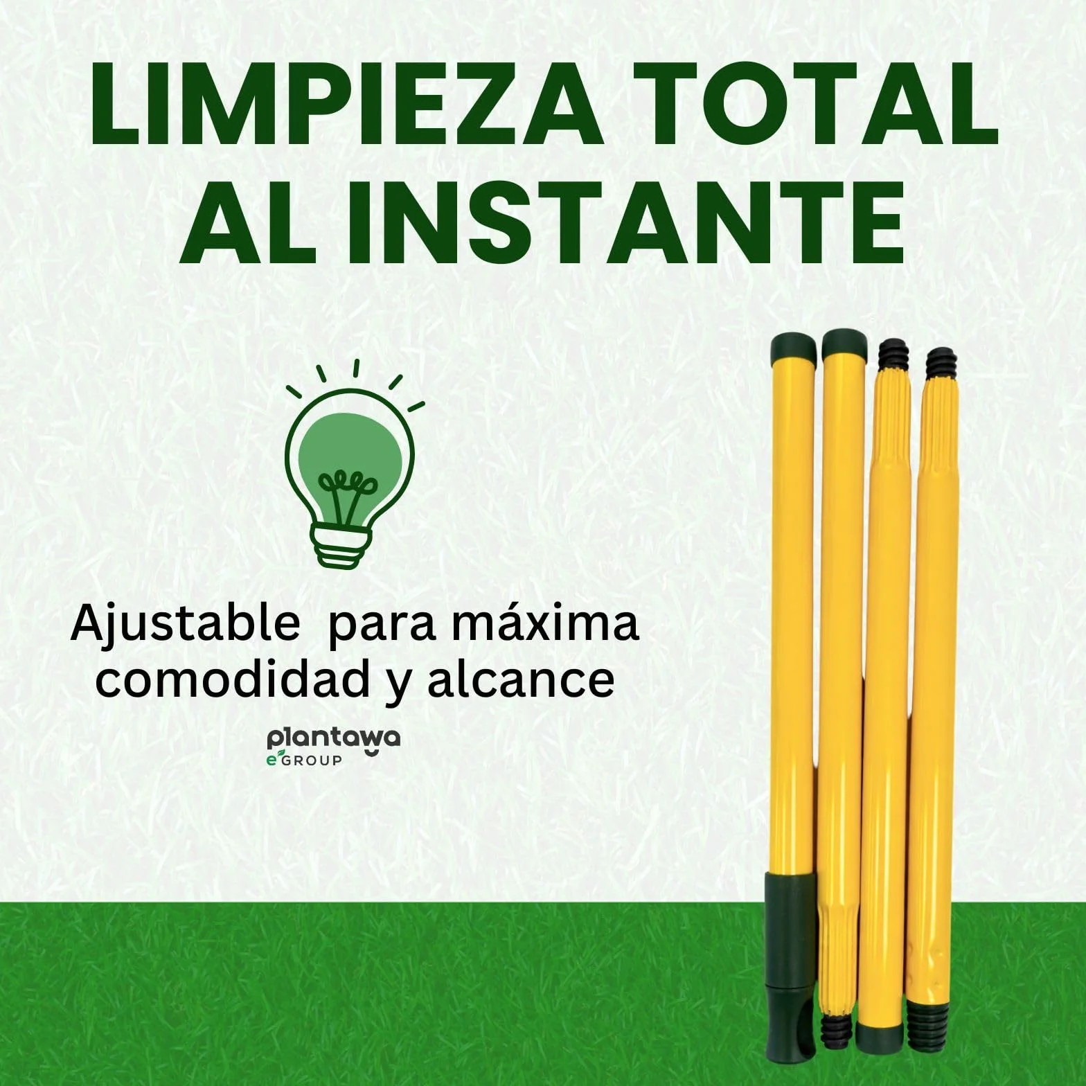 PLANTAWA Mango Extensible 0,80–1,40 m para Cepillo Césped Artificial