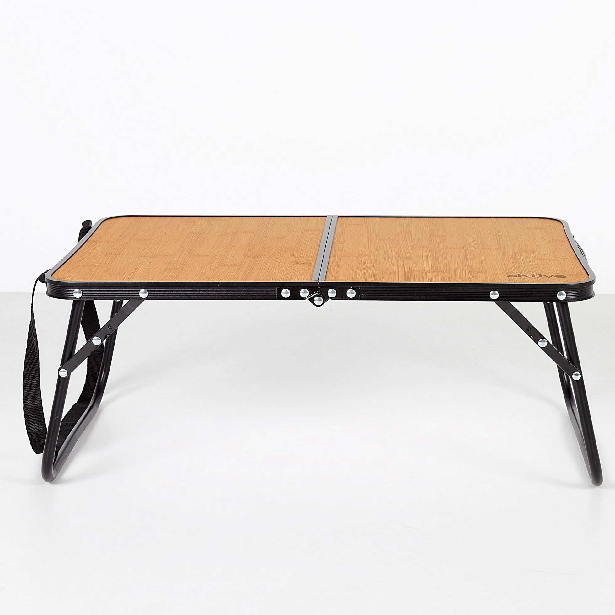 AKTIVE Mesa baja plegable 60x40x25 cm Efecto bambú Aluminio MDF 20 kg