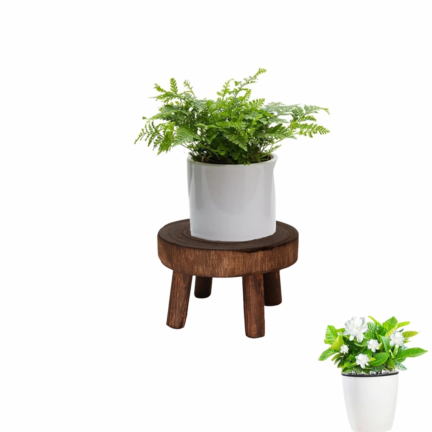 Soporte de Plantas Taburete Redondo para Interior Macetas Bonsái
