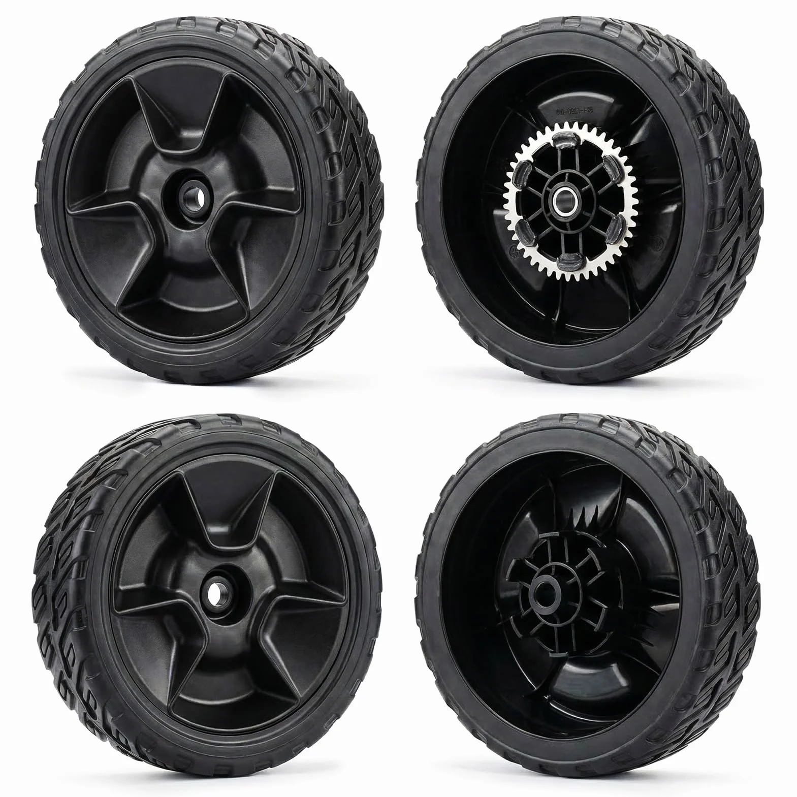 Juego de 4 ruedas para cortacésped de 8 pulgadas para Honda HRN216, incluye 2 ruedas traseras 42710-VR8-N00ZA y 2 ruedas delanteras 44710-VR8-N00ZA, compatible con modelos HRN216 VKA VYA VLA