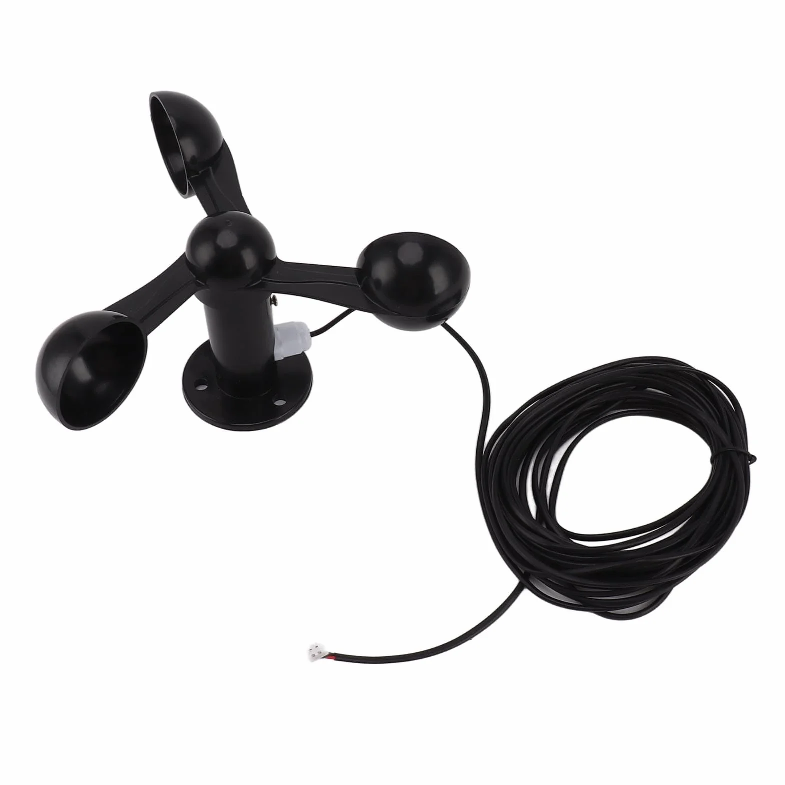 Sensor de Velocidad del Viento 0-3.8V 3 Tazas Anemómetro Impermeable Cable 8M Estación Meteorológica