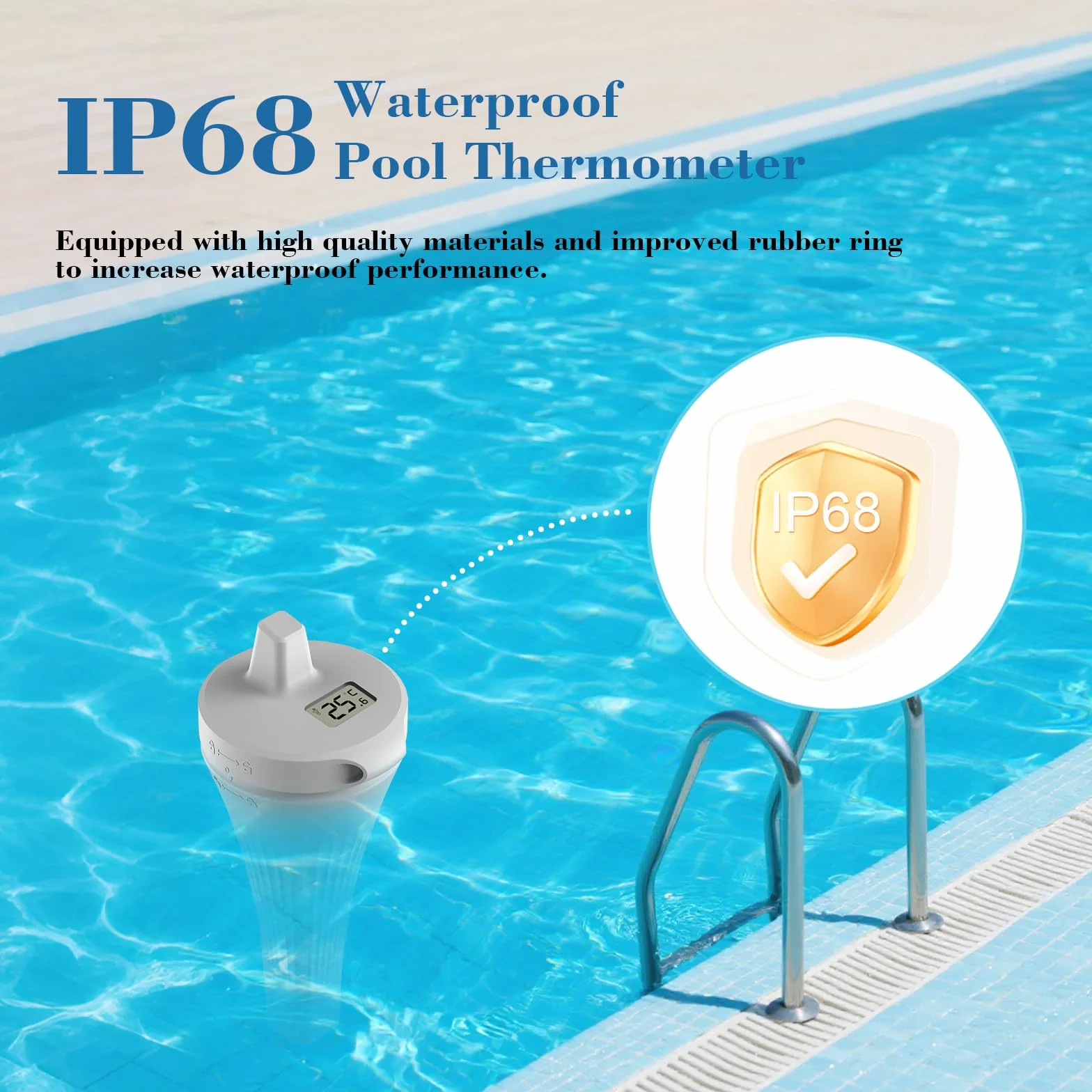 Termómetro Inalámbrico para Piscina Digital Flotante IP68