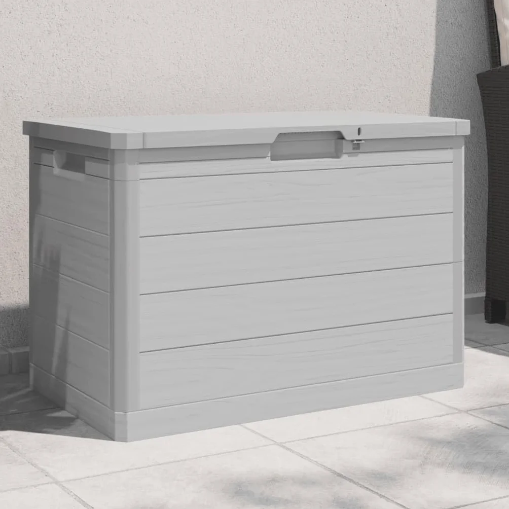 VidaXL Baúl para Cojines de Jardín Polipropileno Gris 77,5x44,5x53 cm Caja de Almacenaje