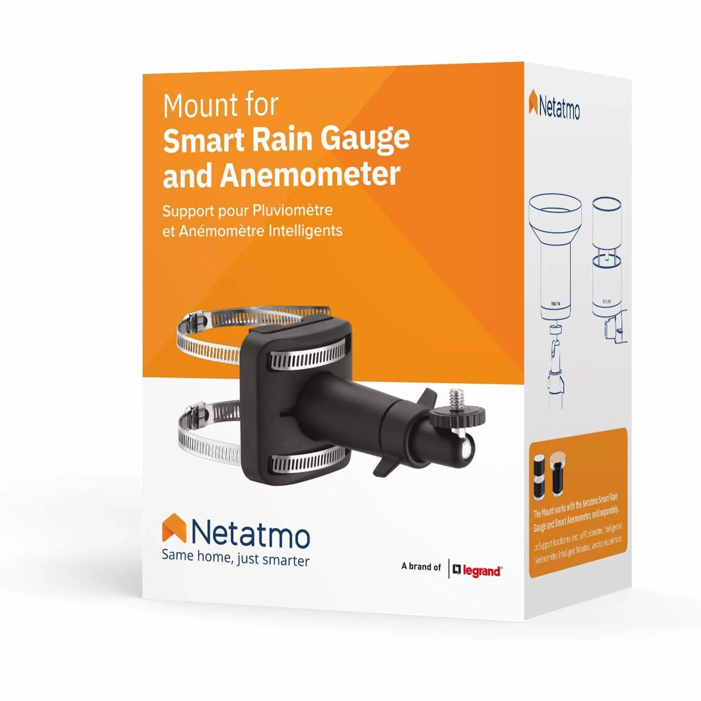 Netatmo Soporte para pluviómetro anemómetro negro NWM01-WW