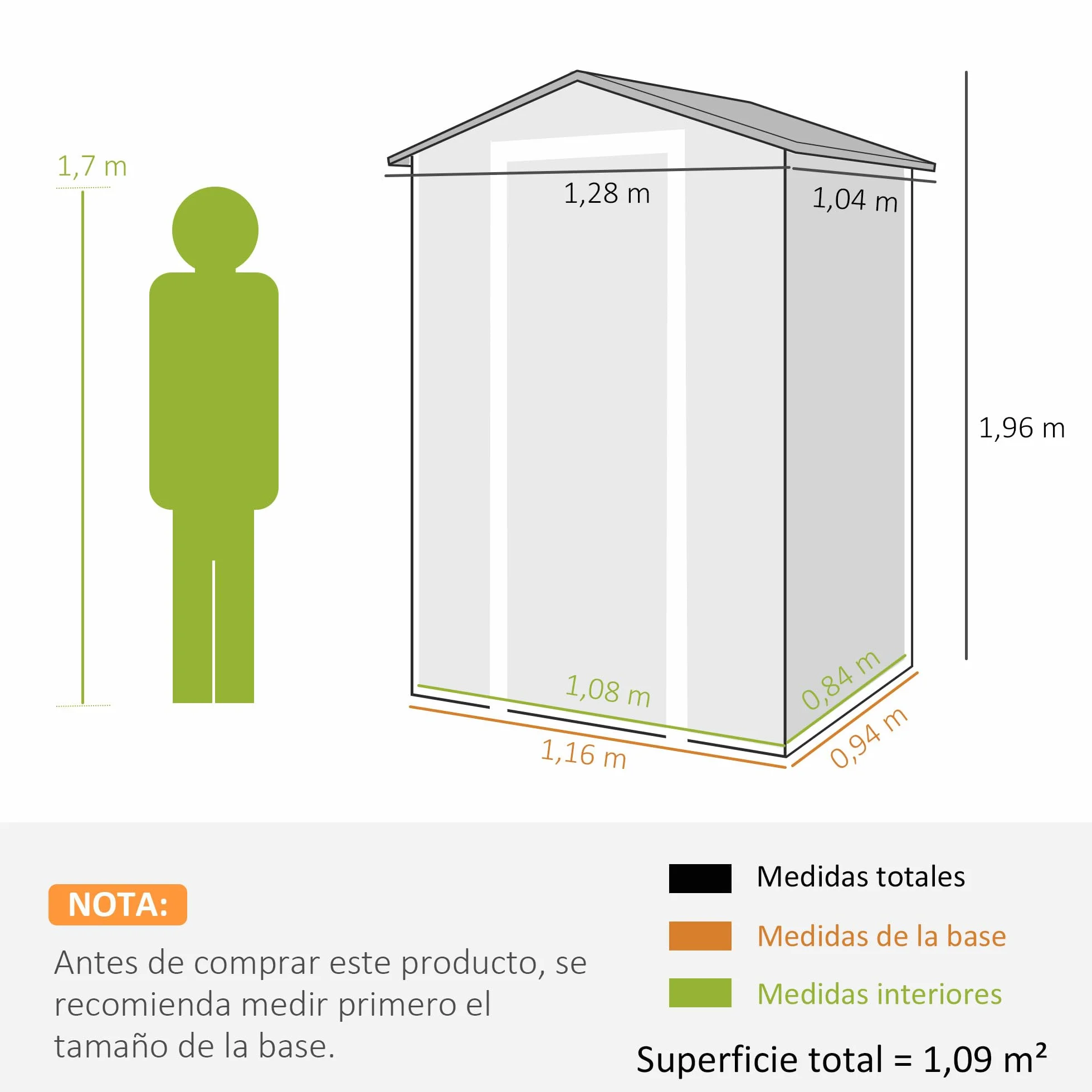 Outsunny Caseta de Jardín Exterior 1,09 m² 128x104x196 cm Cobertizo de Plástico con Suelo Puerta con Cerradura Gris Oscuro