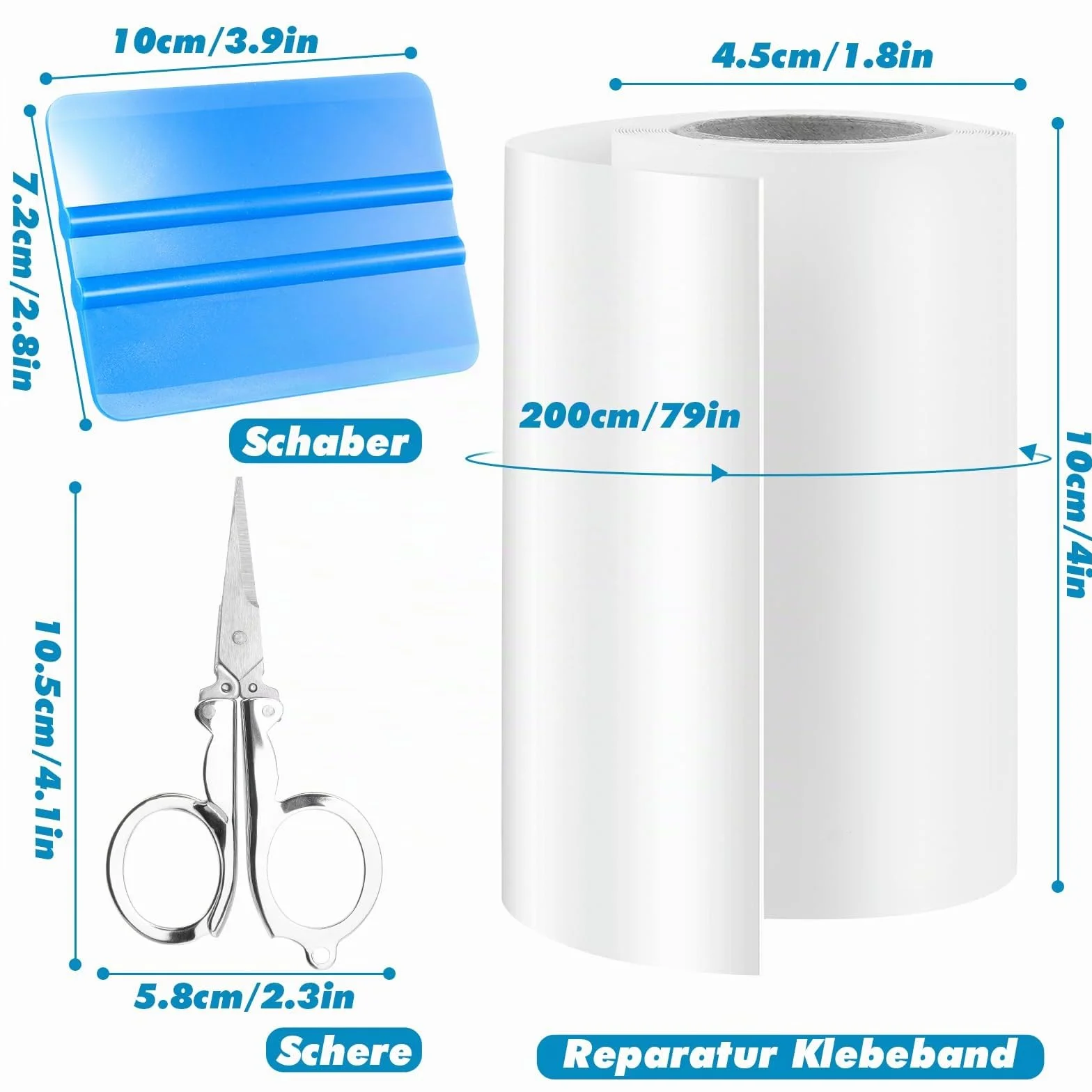 Ruban de réparation de Piscine 10 cm x 200 cm, Parches Piscina Bajo Agua pour Piscines, Liners, Matelas gonflables