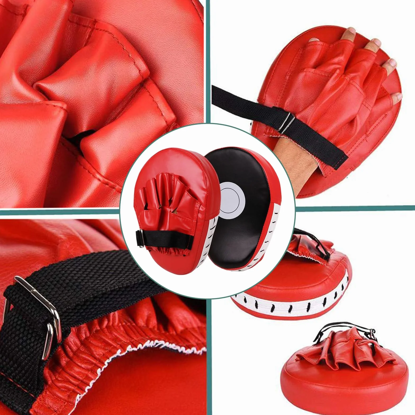 Boxeo Almohadillas de Boxeo Paos Muay Thai Cuero Curvadas Taekwondo Pads