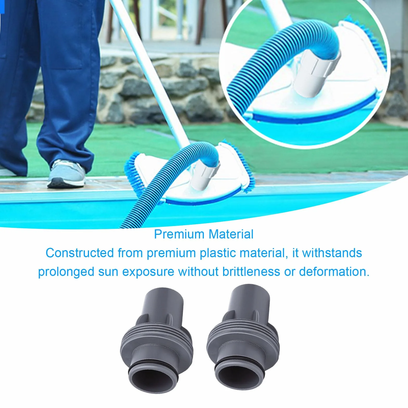 Adaptador de Manguera de Piscina de 2 Piezas Apto para P6916 Adaptador de Manguera de Bomba de Filtro de Piscina de plástico de Buen Sellado de 1,5 Pulgadas E