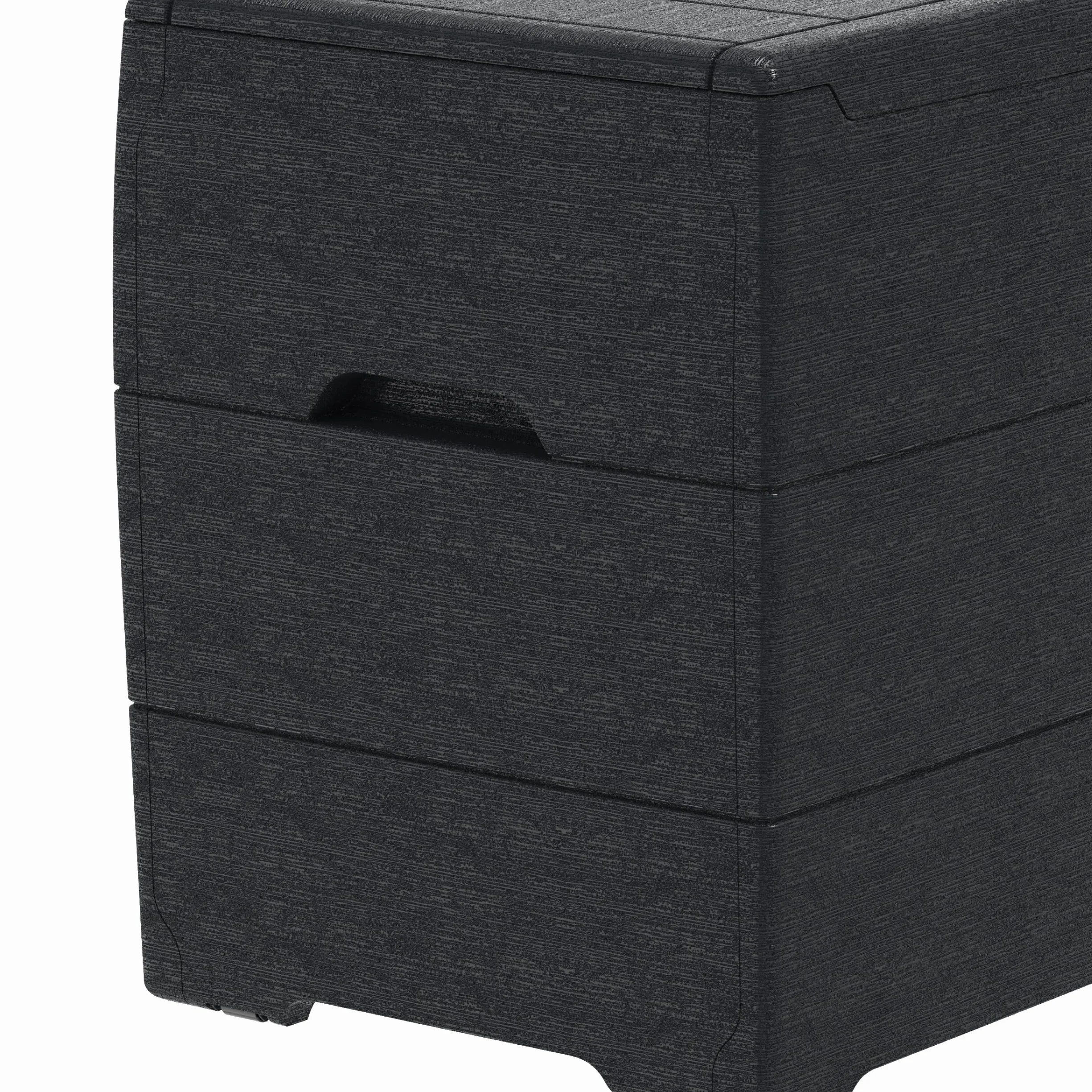 Duramax Durabox Caja de almacenamiento 270 litros 71 galones, organizador de jardín, plástico, gris oscuro