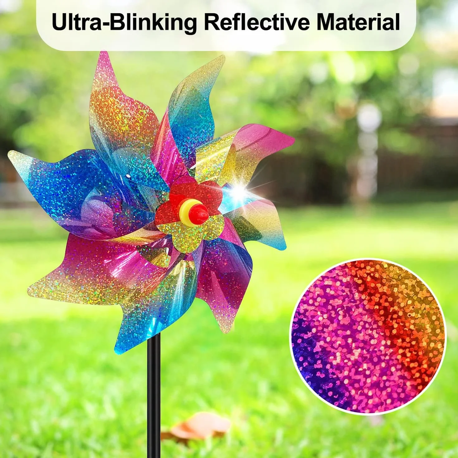 Molinillos de Viento Repelentes de Pájaros Reflectantes para Jardín, Patio, Balcón Decoración