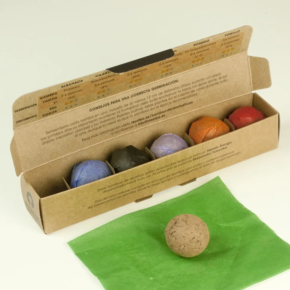 Pack 6 Bombas de Hierbas Aromáticas Cultiva Albahaca Romero Tomillo Regalo Original Cocina