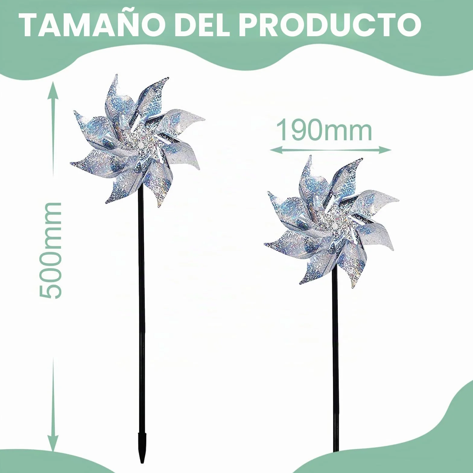 Molinos de Viento Antipajaros 5 Piezas para Proteger Jardines Granja Patio