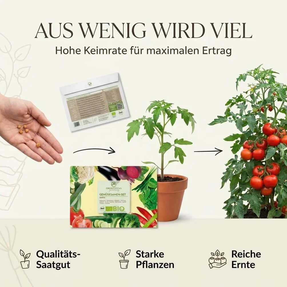 BIO Kit de Semillas Huerto Ecológicas 10 Variedades Verduras para Cultivar Huerto Urbano