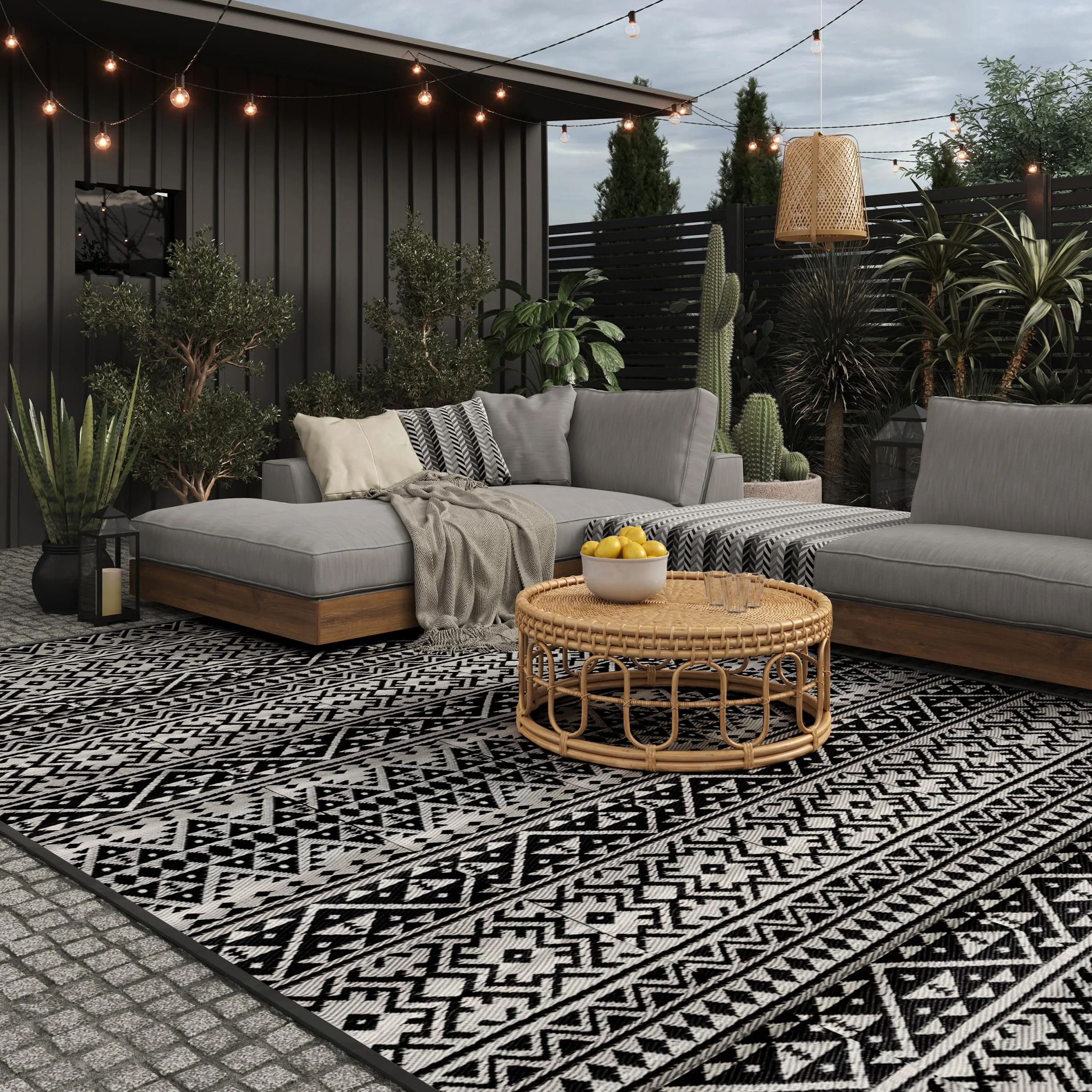EVOCAMP Alfombra de Exterior 270x400 cm Resistente Intemperie Fibra Polipropileno