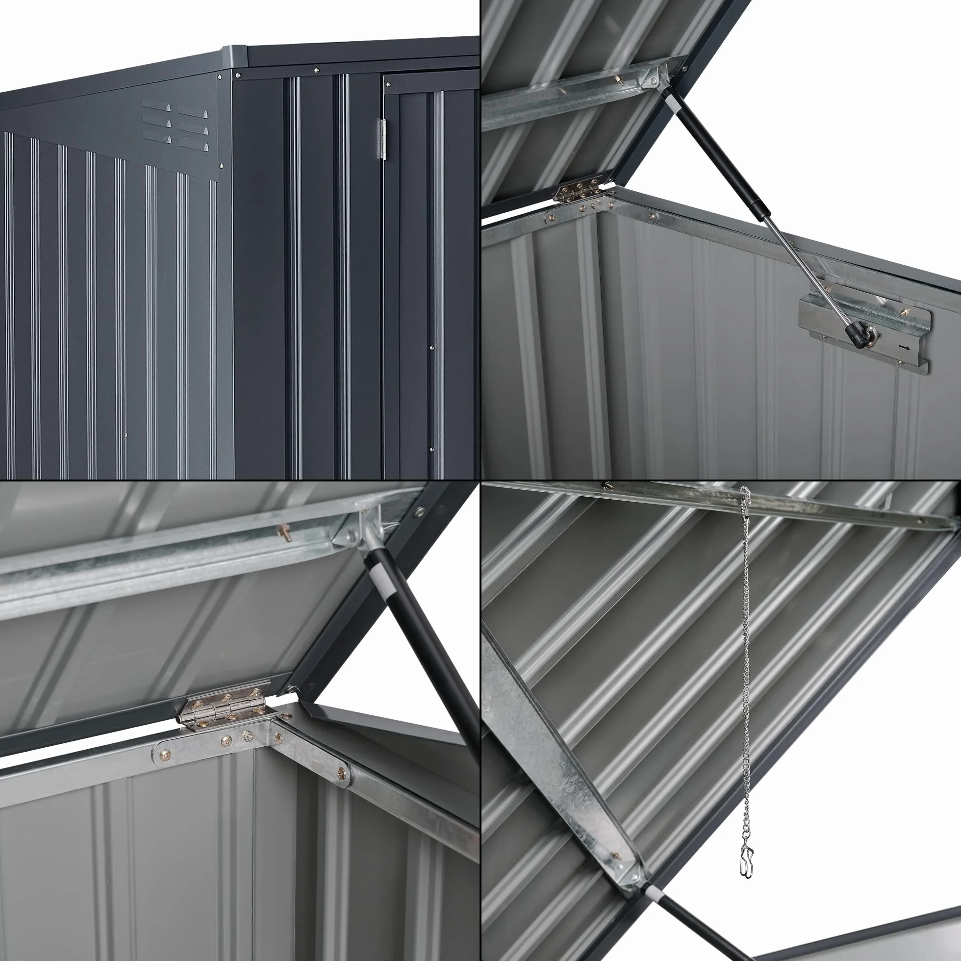 Cobertizo para Cubo de Basura Triple 240 L Acero Galvanizado 237x101x131 cm Gris Oscuro