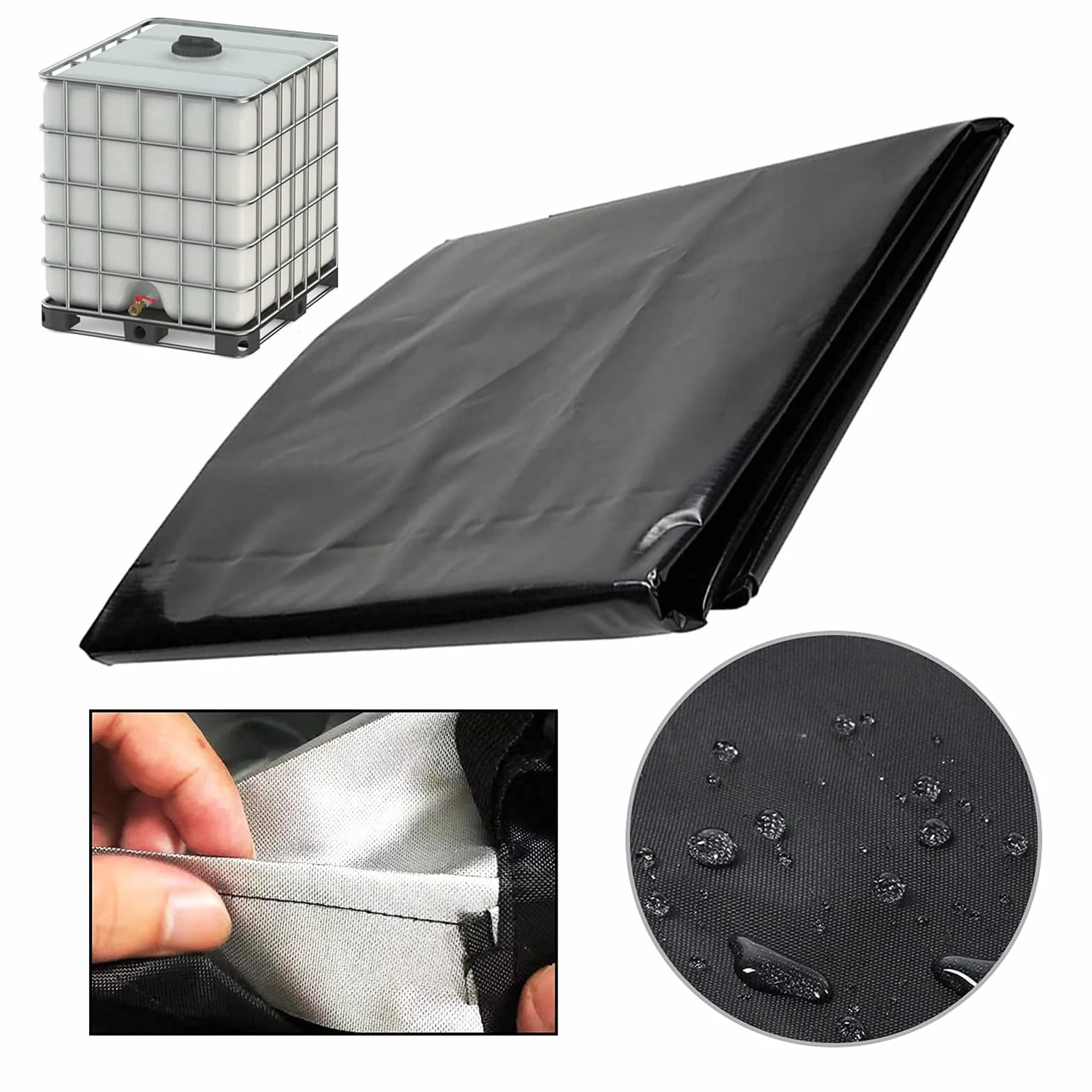 Cubierta para Tanque de Agua IBC 1000 L, Anti-UV 420D Resistente a la Rotura