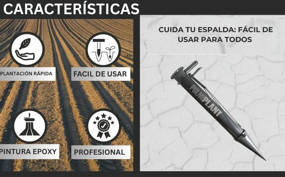 Kamikaze Plantadora Manual para Bulbos y Verduras, Doble Asa con Punta Reforzada, Acero Ultra Robusto