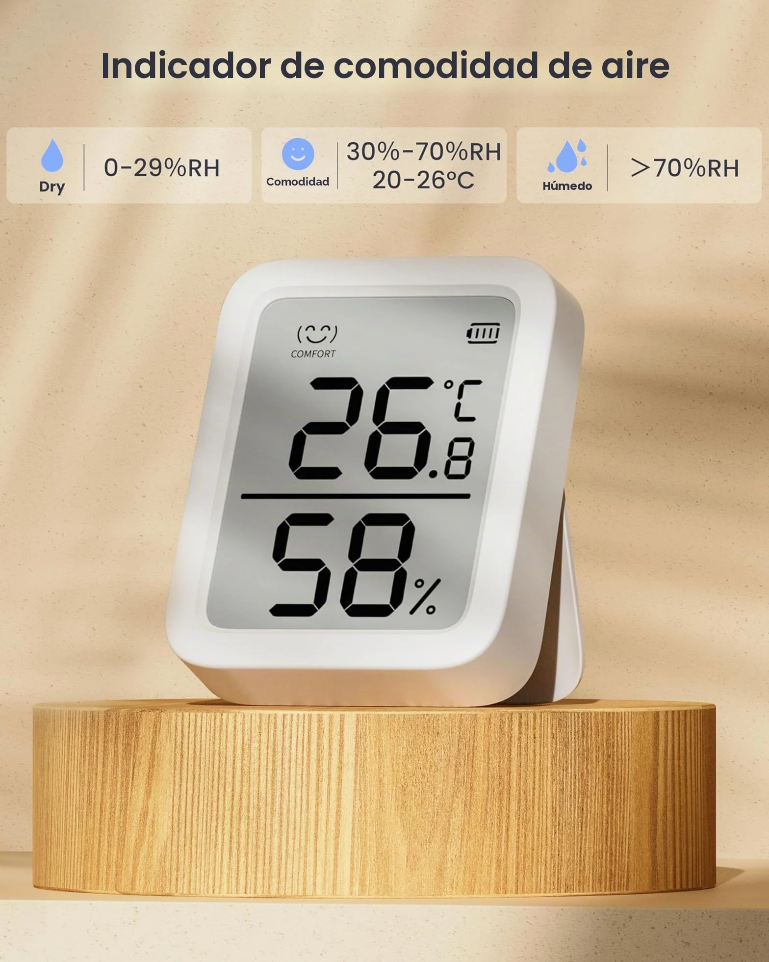 SwitchBot Termómetro Higrómetro Interior Sensor Temperatura Humedad Bluetooth 3 Pulgadas Juego 3
