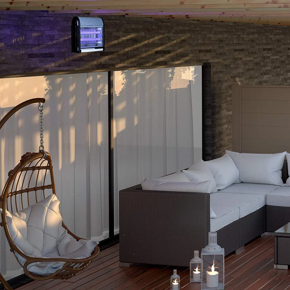 SIMON - Mata Moscas y Mosquitos Eléctrico, Lámpara Antimosquitos para Interior, Mata Moscas Electrónico, Ilumina y Mata Insectos, Cobertura de 80-100m², Luz LED 2x6,5 W, Color Negro