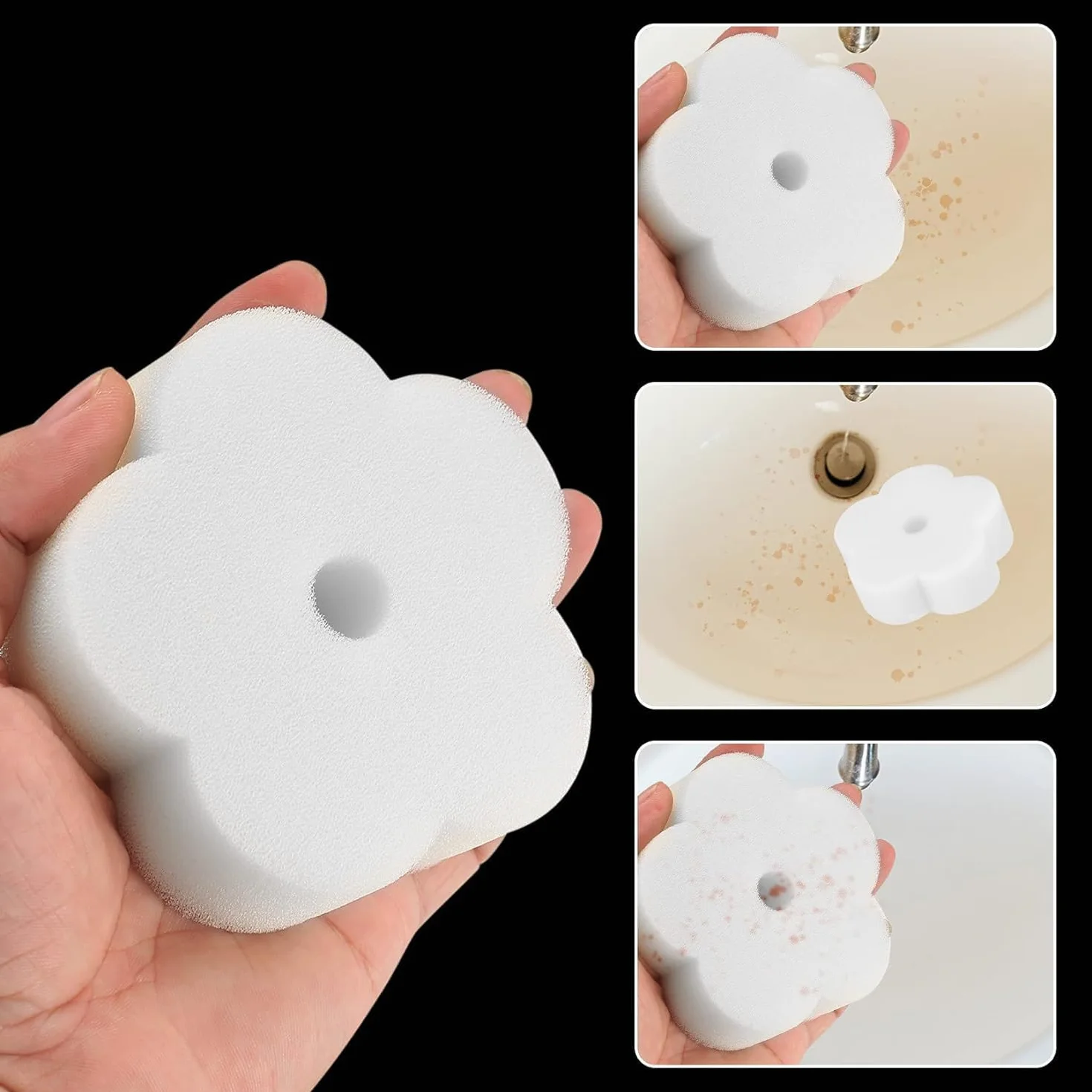 XIANGPICA 18 Piezas Esponja Absorbente de Aceite en Forma de Flor, Reutilizable para Piscina, Cocina, Jacuzzi y Hogar