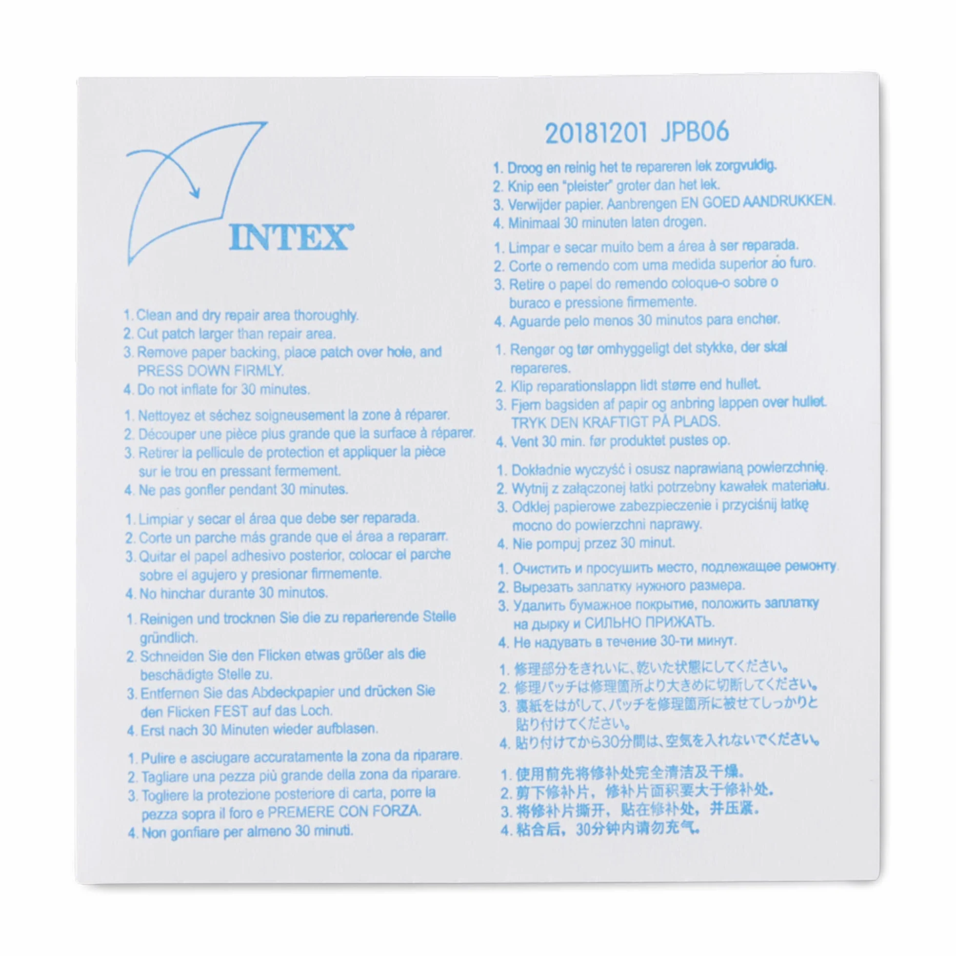 Intex Set de reparación Parches autoadhesivos 7 x 7 cm