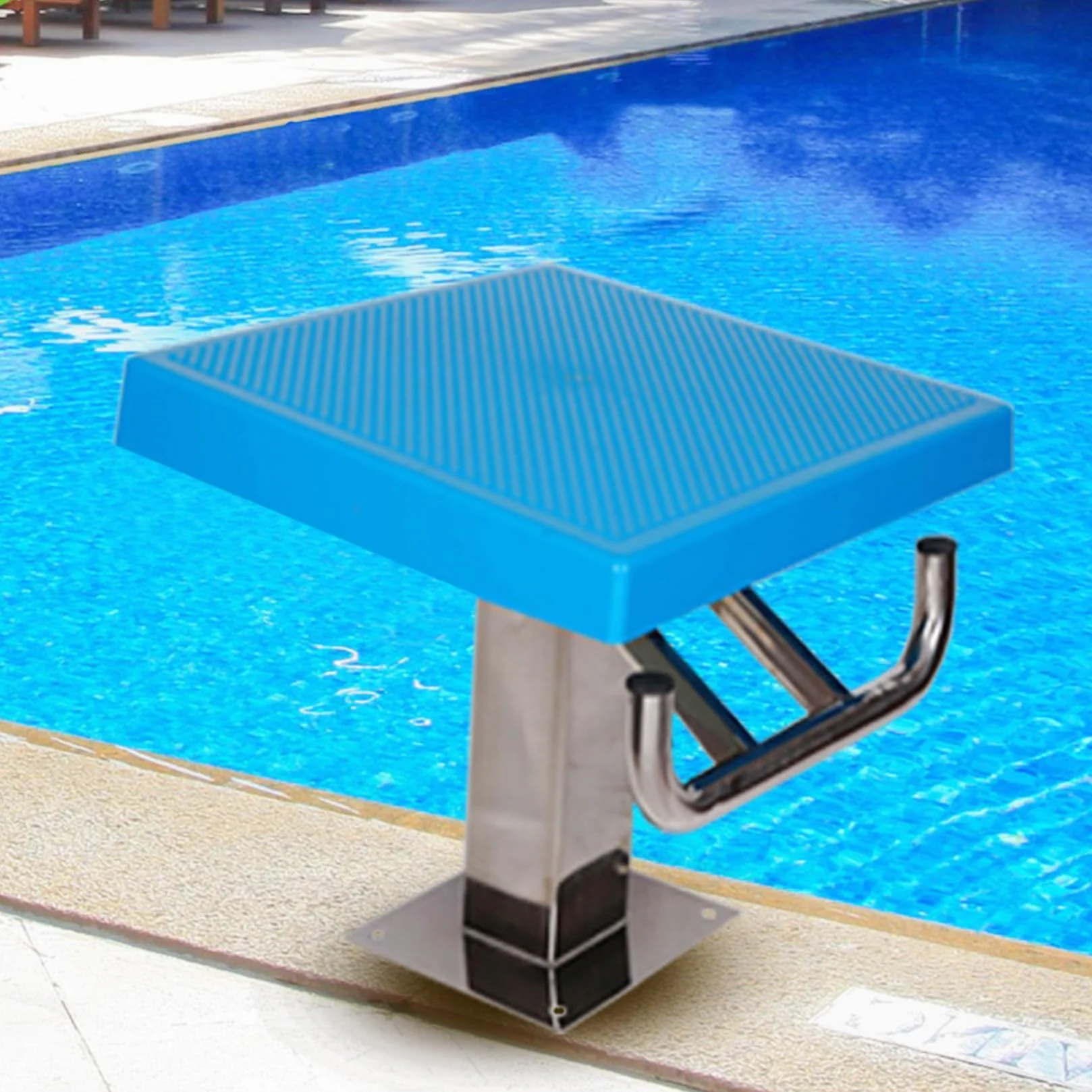 BOTOWI Trampolín para Piscinas Plataforma Antideslizante con Base de Acero Inoxidable para Competición de Natación