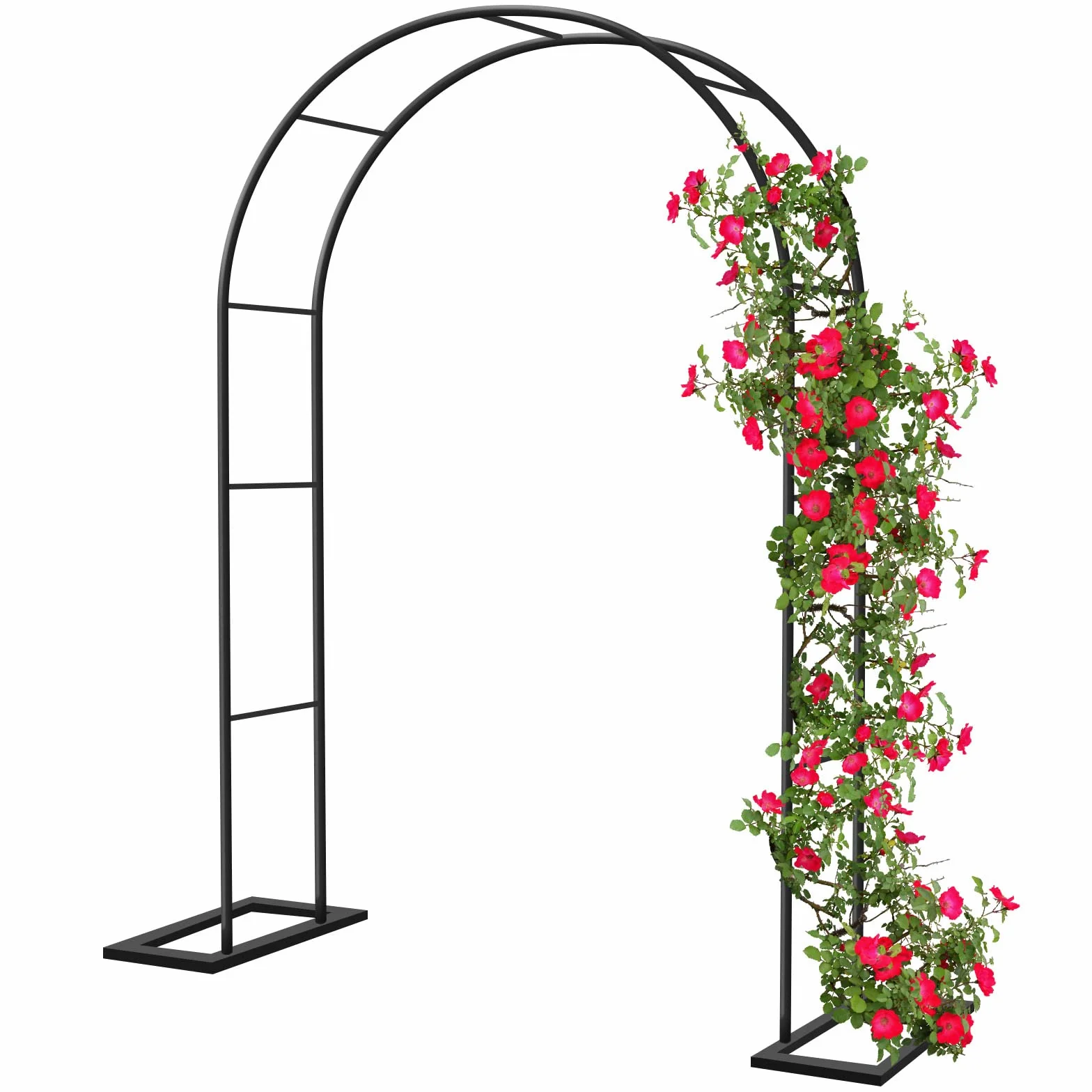 Arco de Rosas Trepadoras 230x188x35cm Metal Garden Arch Enrejado Pérgolas para Jardín Exterior Decoracion Negro