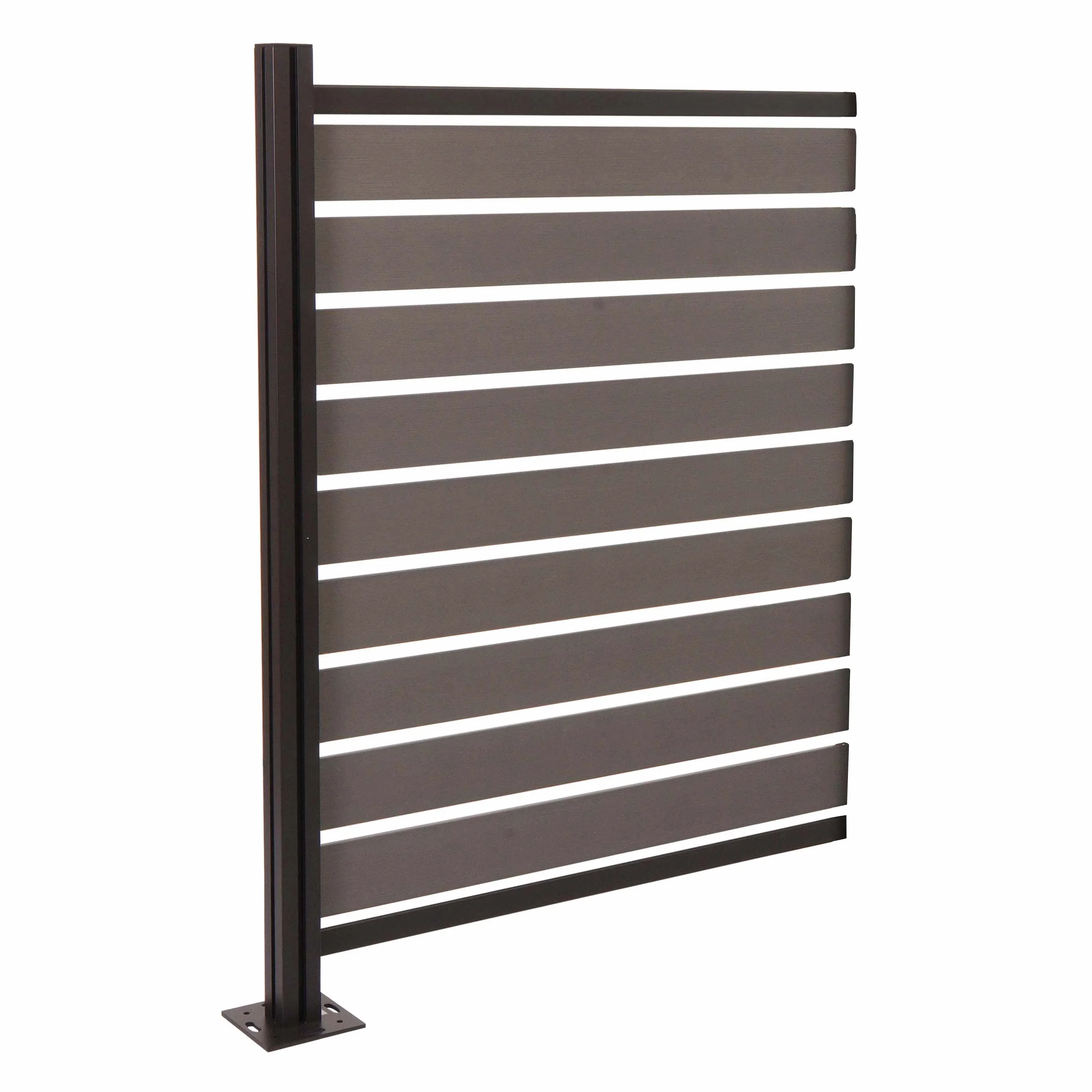 Mendler Valla de cubo de basura aluminio HWC-K57 ampliable Polywood 130x100x6 cm gris