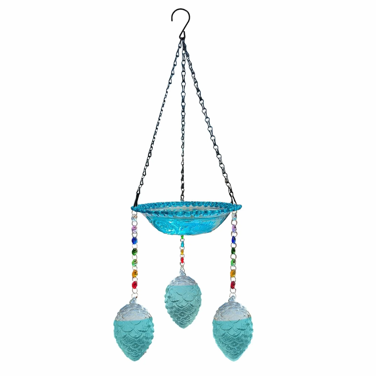 Bebedero para pájaros de para exteriores, bebedero colgante de para pájaros. Elegante comedero para pájaros. Comedero para pájaros estable con gancho en forma de S, atrae a diferentes