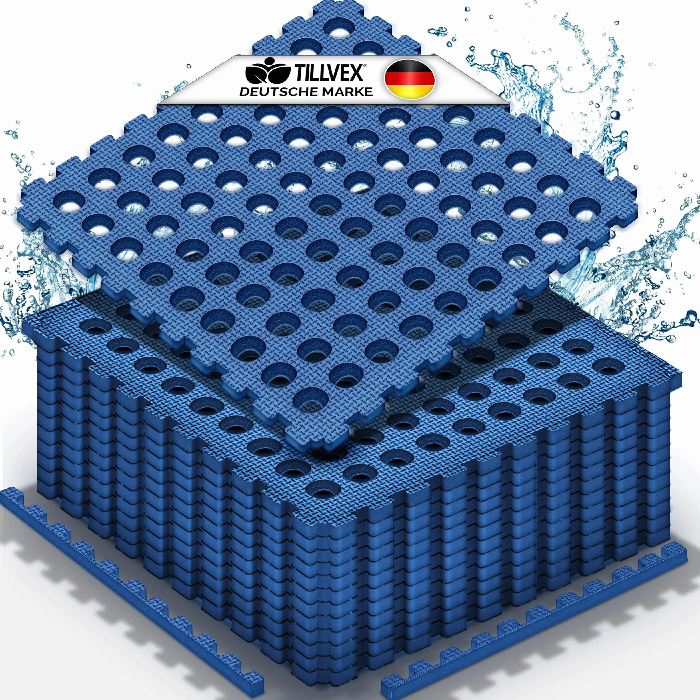tillvex® Alfombra de protección para piscina 51x51 cm 24 piezas