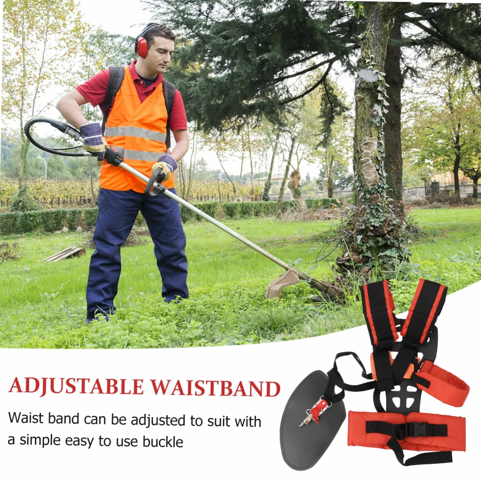 ibasenice Hombro W Acolchado para Desbrozadora Cinturón Ajustable Antifadiga para Cortacésped y Segadora de Hierba Accesorios Duraderos para Jardín