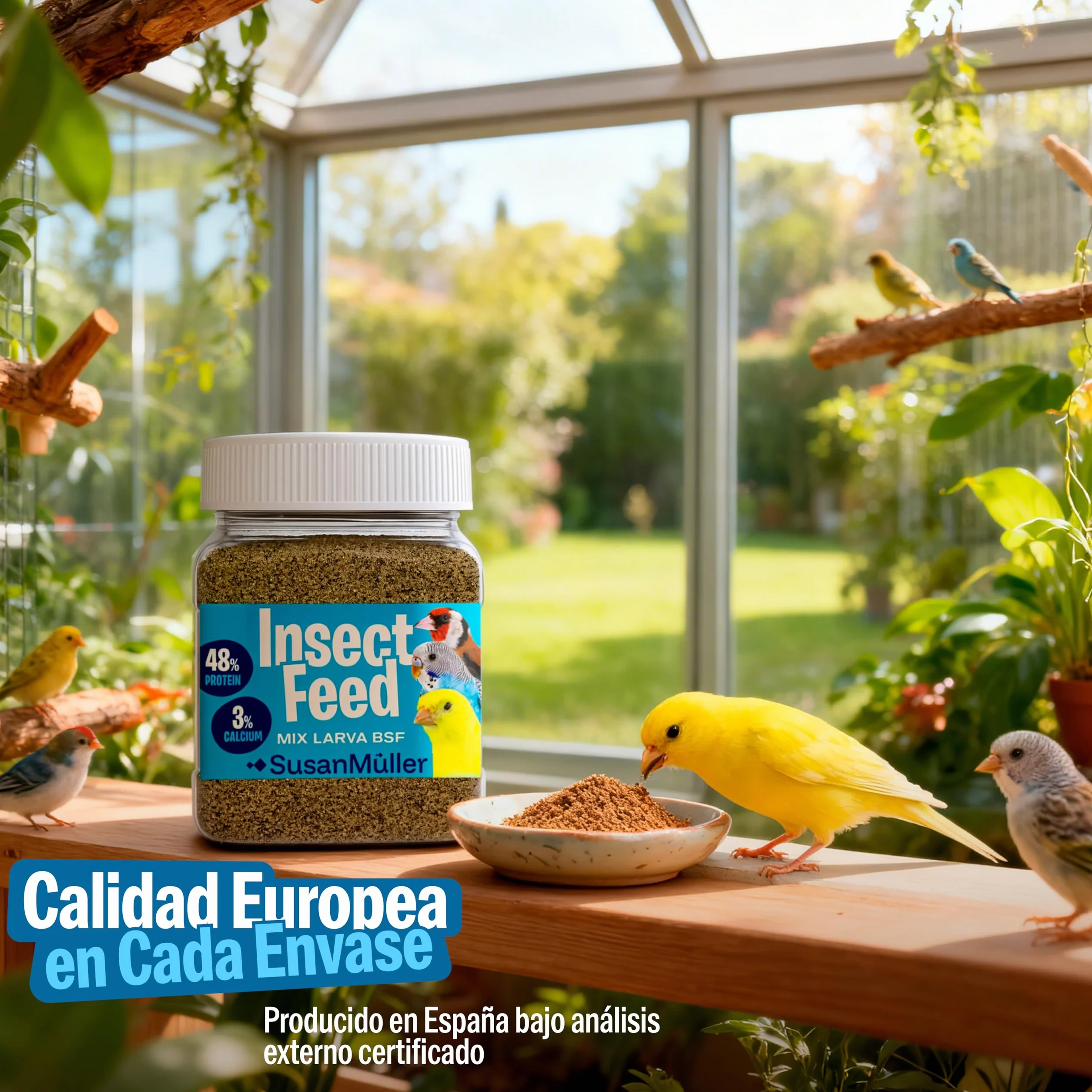 Harina de Larvas de Mosca Soldado Negra para Pájaros – Snack Natural Rico en Proteína y Calcio