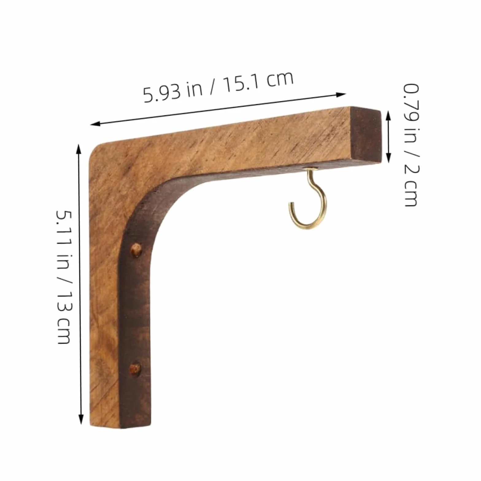 Ganchos Colgantes de Madera para Plantas, Decorativos de Pared, Soportes para Macetas, Campanillas de Viento, Comederos para Pájaros (Negro)