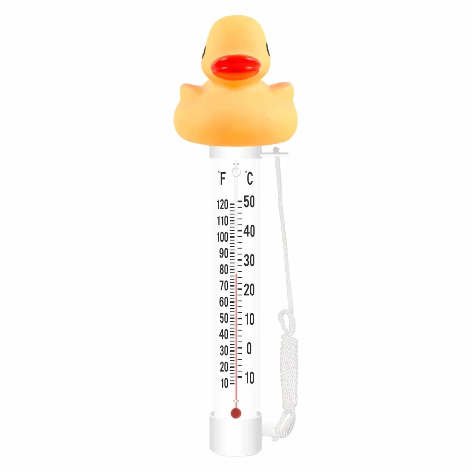 Termómetro Flotante para Piscina Pato Pulpo 10x22,5cm -10 a 50°C Cuerda Antipérdida