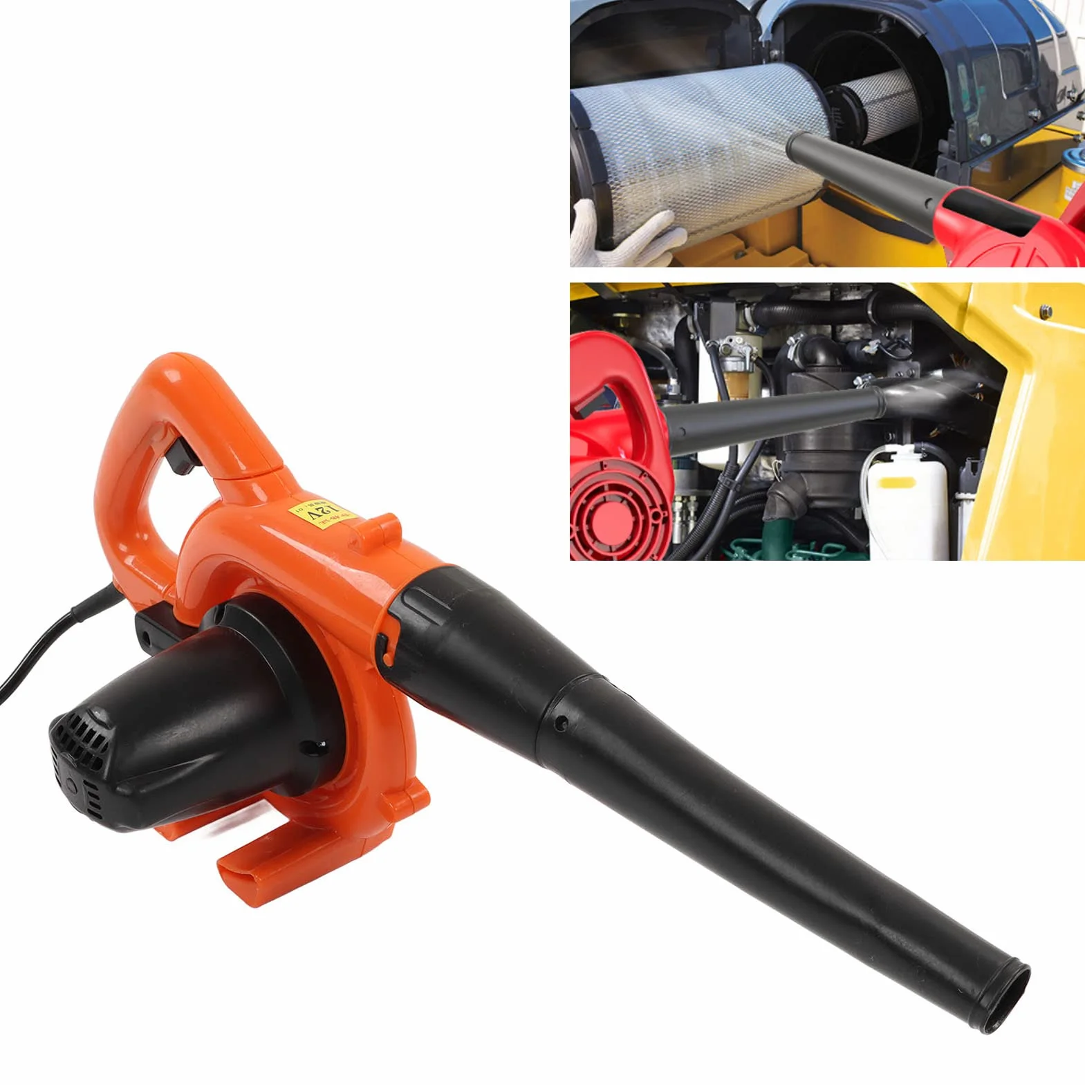 Soplador de Hojas Eléctrico, Soplador Eléctrico de Mano Liviano con Motor Potente de 12 V / 24 V, Mini Máquina Sopladora de Hojas para el Cuidado del Césped, Soplar Hojas y Nieve (12V)