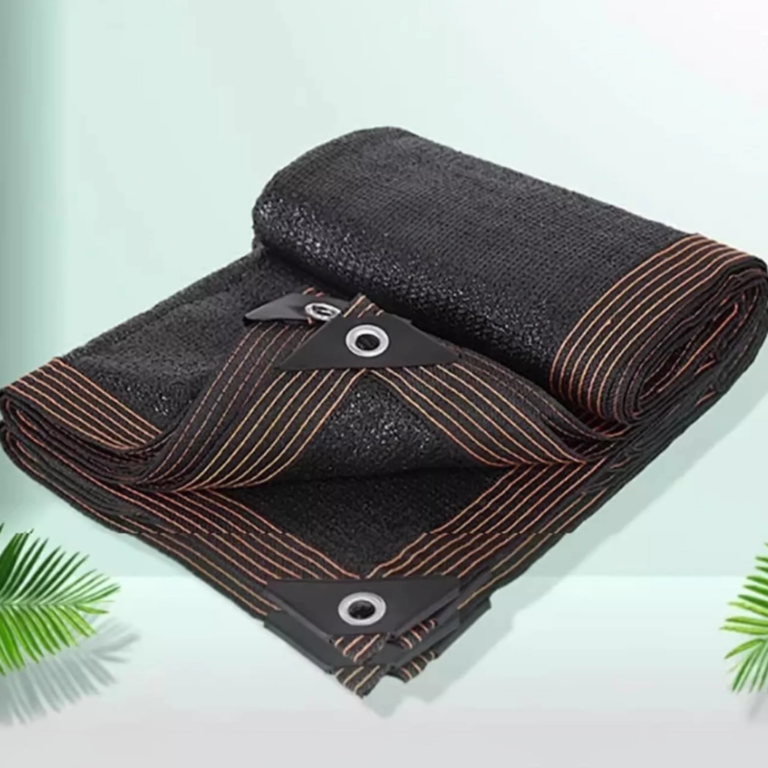 Lona de malla con protección UV al 99 % con ojales, cubierta duradera para plantas, patio, jardín, invernadero, coche, granero, caseta, color negro (2 x 1 m x 3 pies)