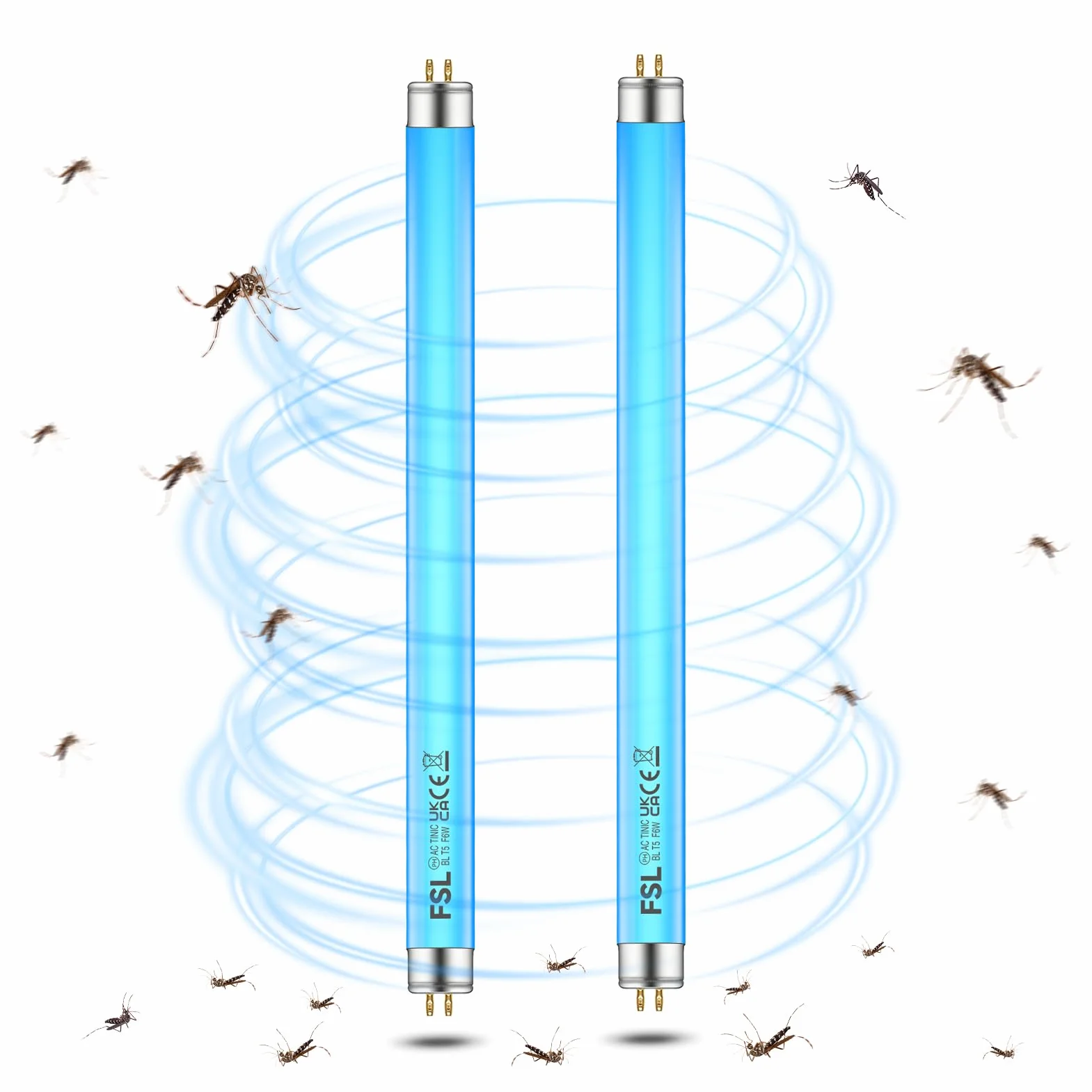Tubo de recambio BL T5 F6W 9 pulg. Bombilla UV 365 nm para matamoscas eléctrico