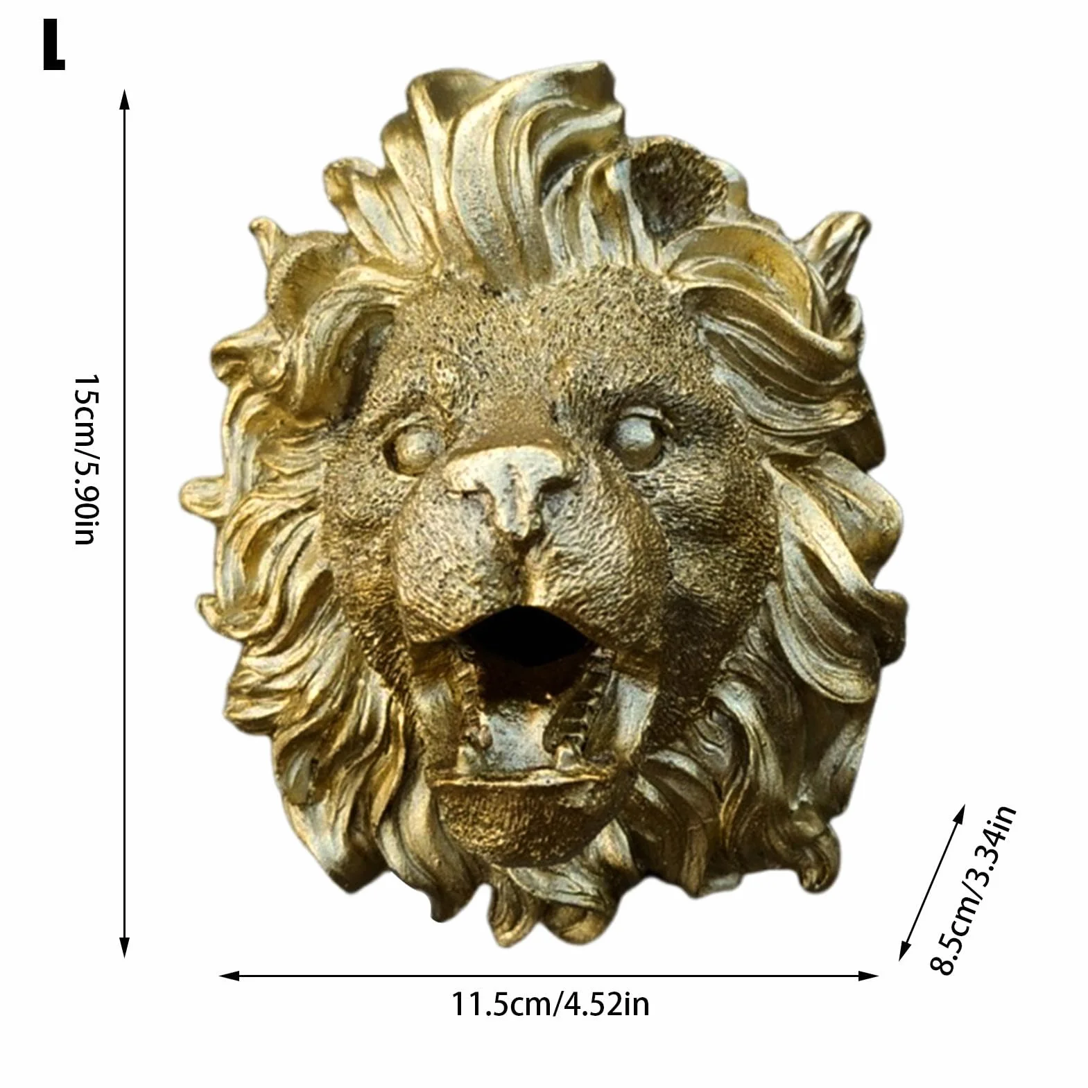 Caño Para Fuente, Escupitajo Rociador Con Adorno Dorado De León, Resina Natural Accesorio Para Estanque