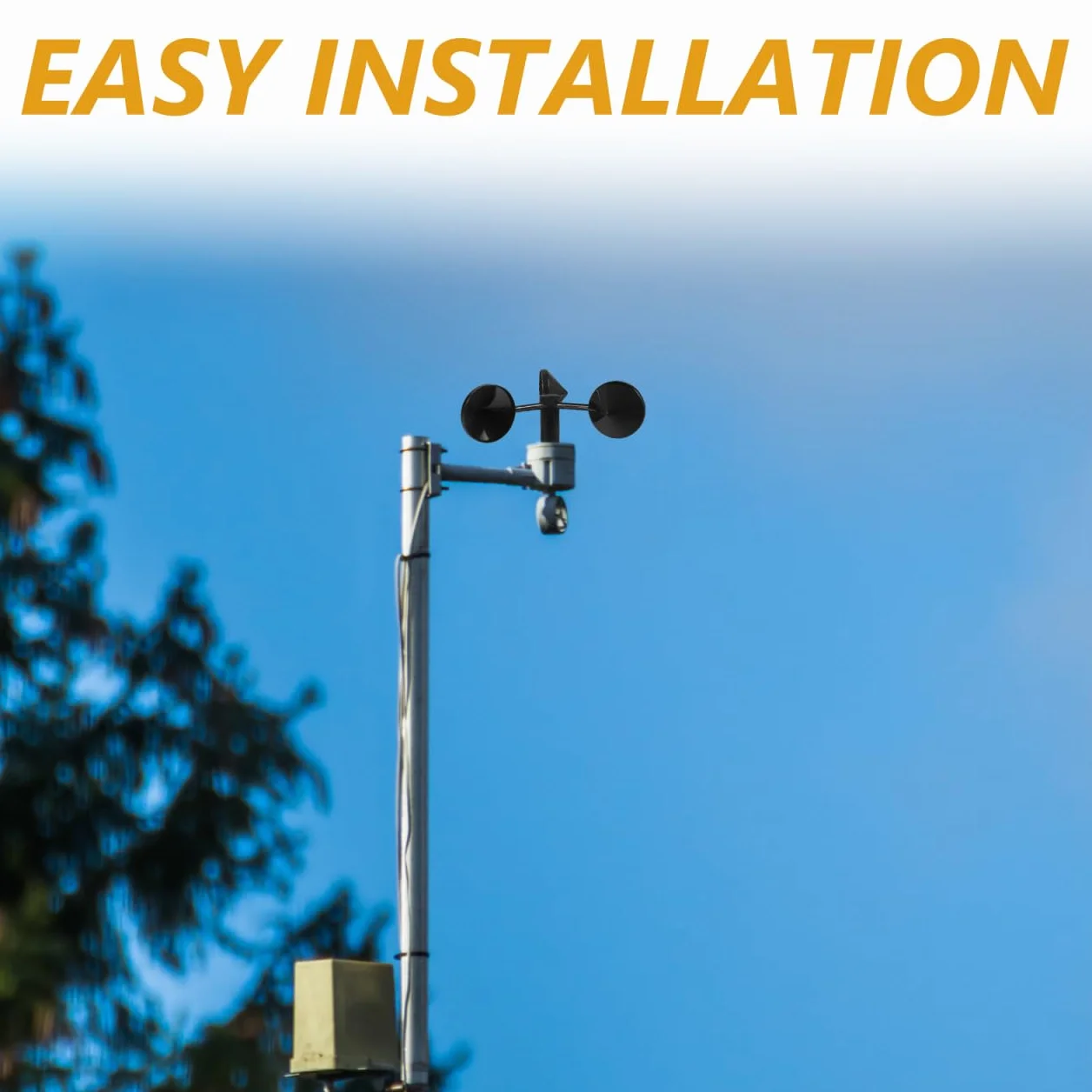 Baluue Carcasa De Anemómetro Sensor De Velocidad Del Viento De 3 Tazas En Material Abs Ligero