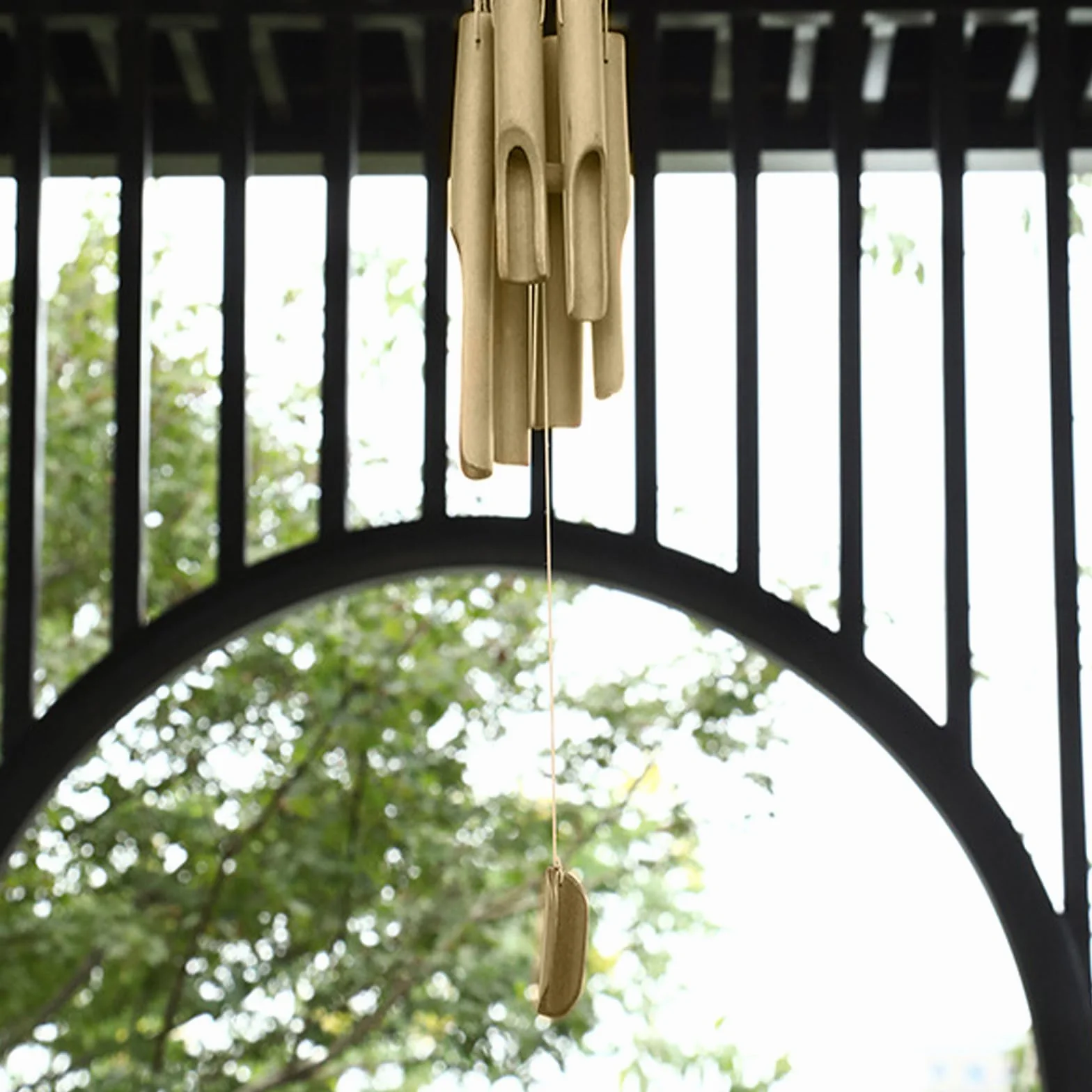 Carrillón Bambú Jardín Campana Viento para Balcón Interior Exterior