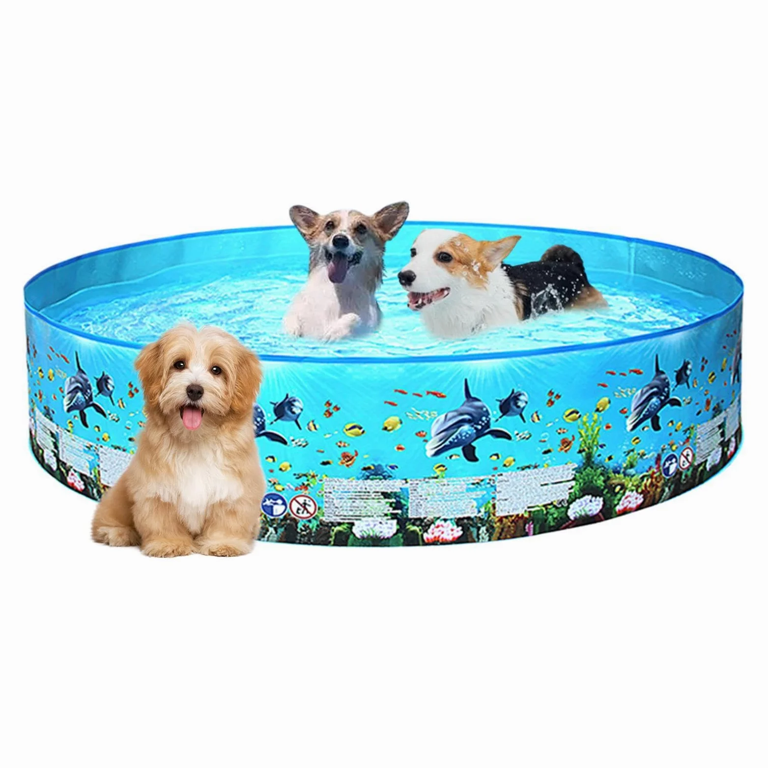 Piscina Plegable para Toda La Familia Bañera De Natación Al Aire Libre No | Piscina Plegable con Agua para Jardín Patio Césped Exterior en Verano con Mascotas Niños y Adultos